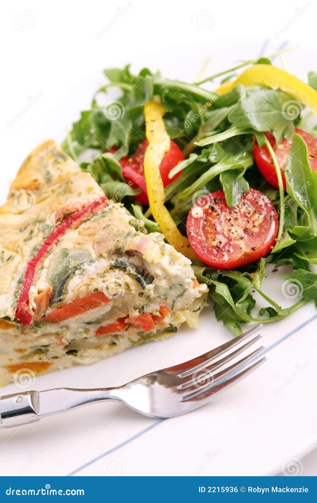 Quiche and Salad stock photo. Image of eating, onion, herb 2215936