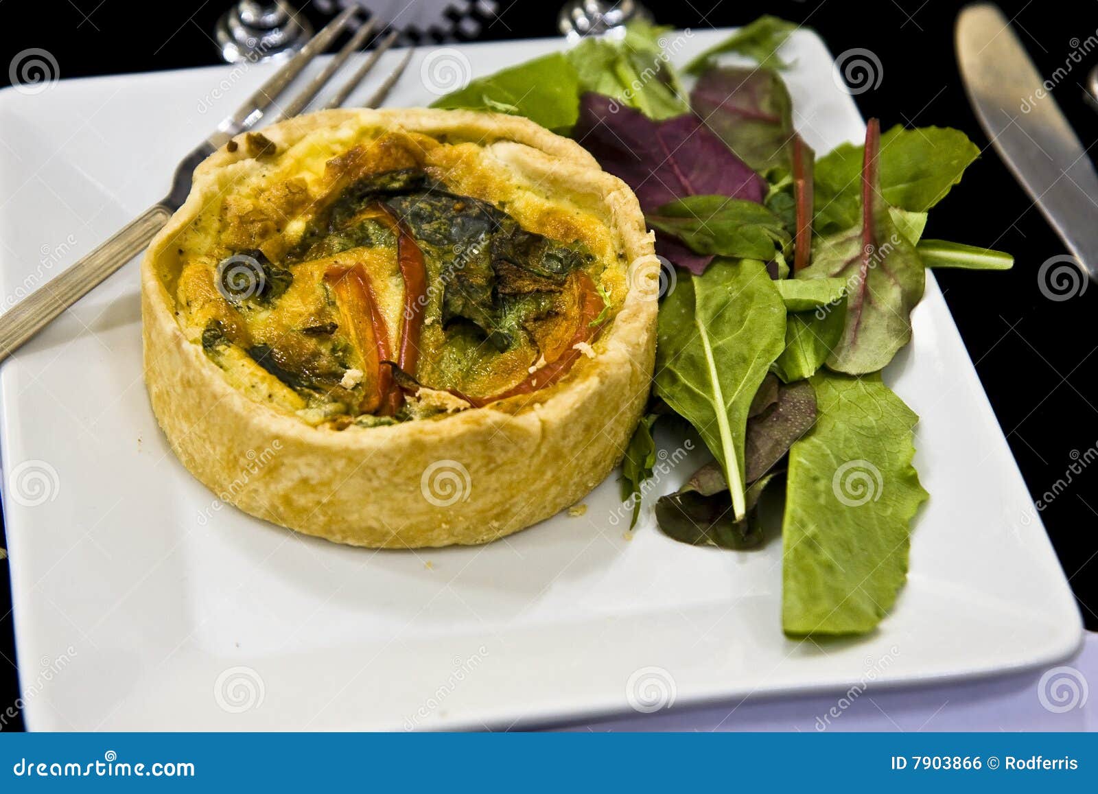 Quiche and Salad on a Plate Stock Photo Image of green, plate 7903866