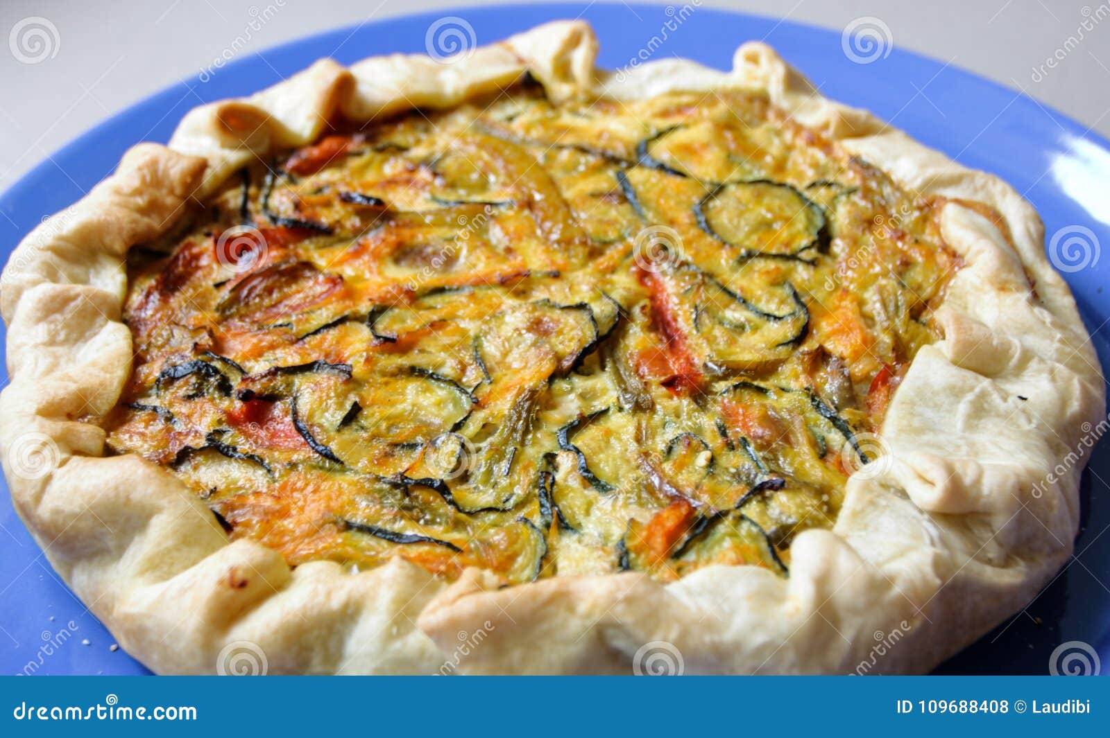 Quiche with vegetables stock photo. Image of gourmet - 109688408