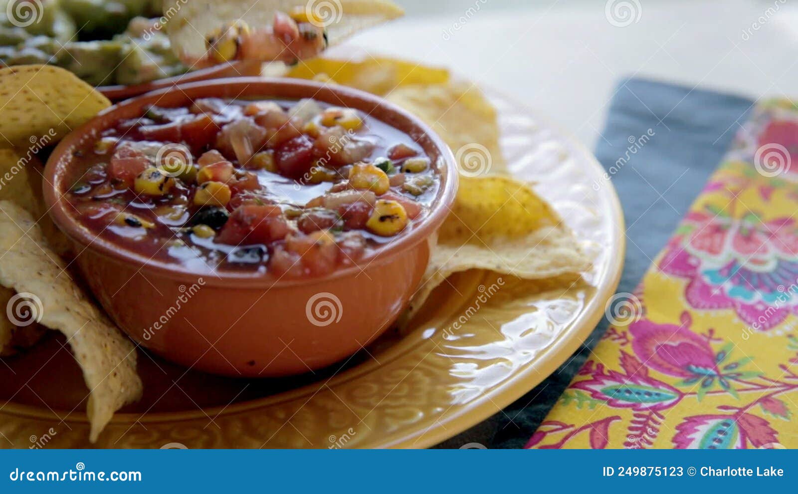 Quick Chip Dip stock video. Video of chips, salsa, appetizer 249875123