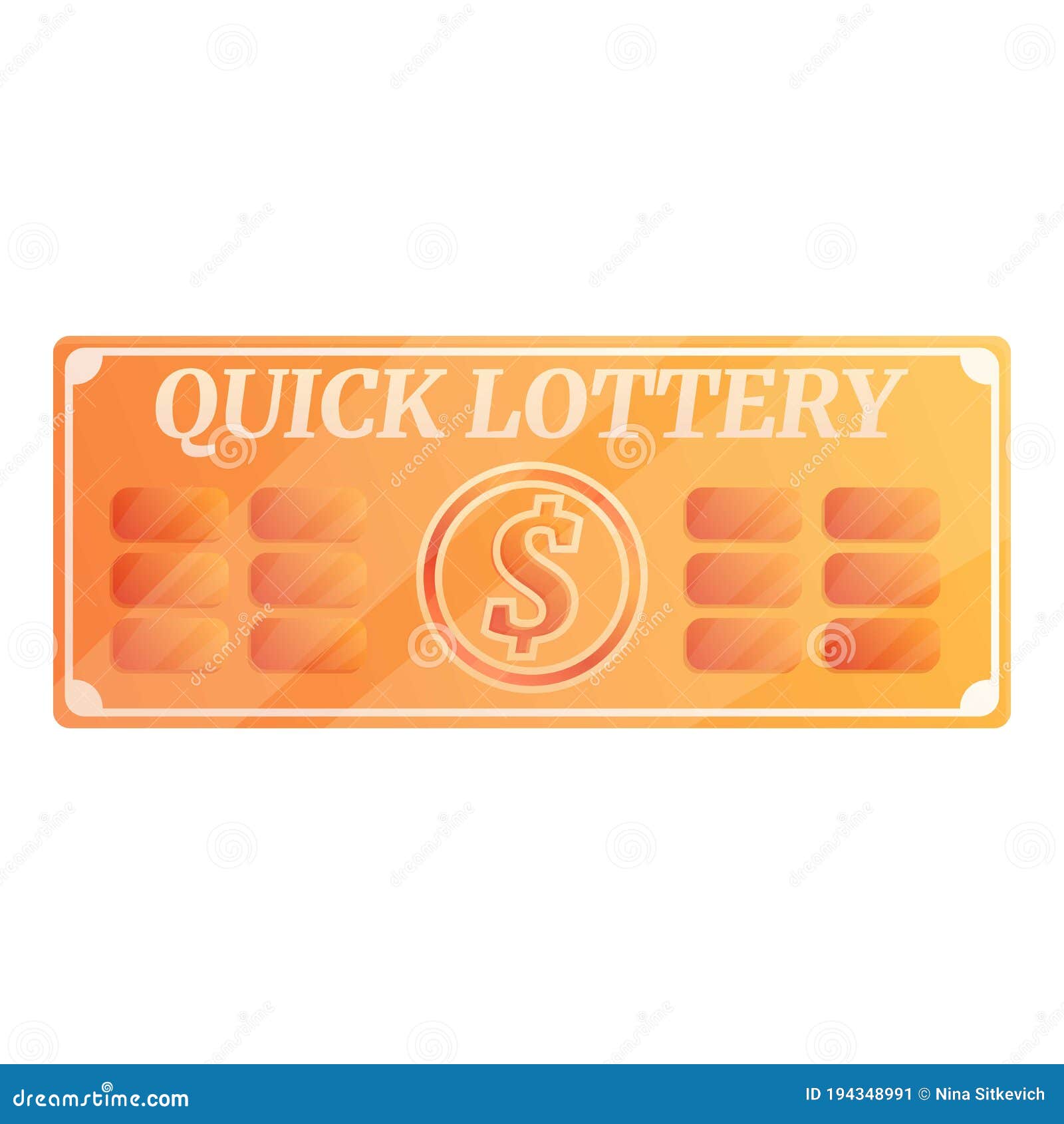 Quick Dollar Lottery Icon, Cartoon Style Stock Vector Illustration of