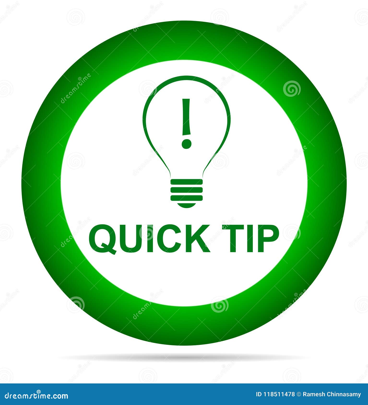 quick tip green button help and suggestion concept