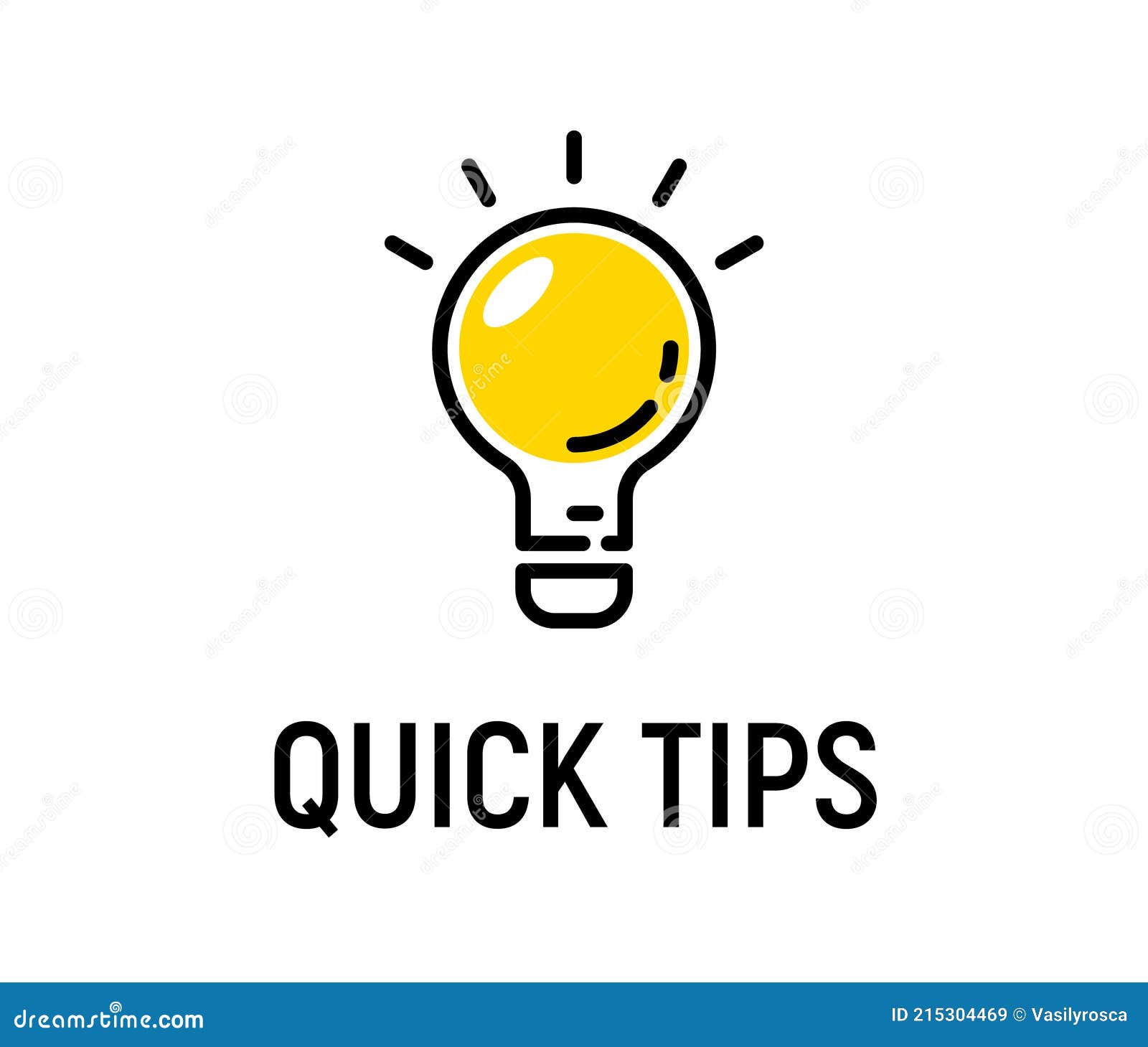 quick tip hint  icon bulb. fact tip idea line icon logo guide