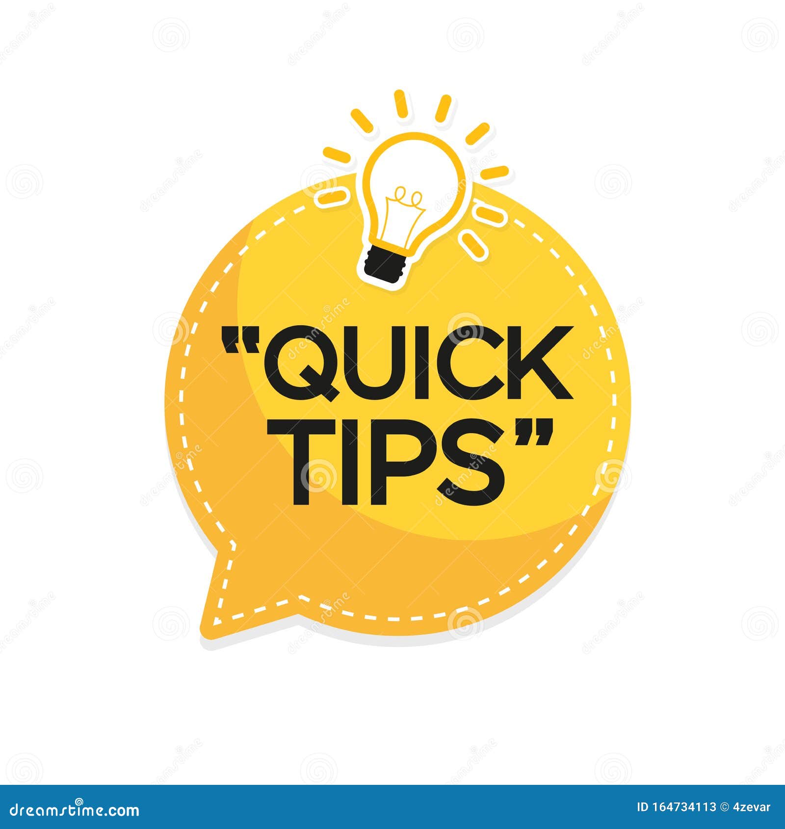 quick tips banner with light bulb.  background