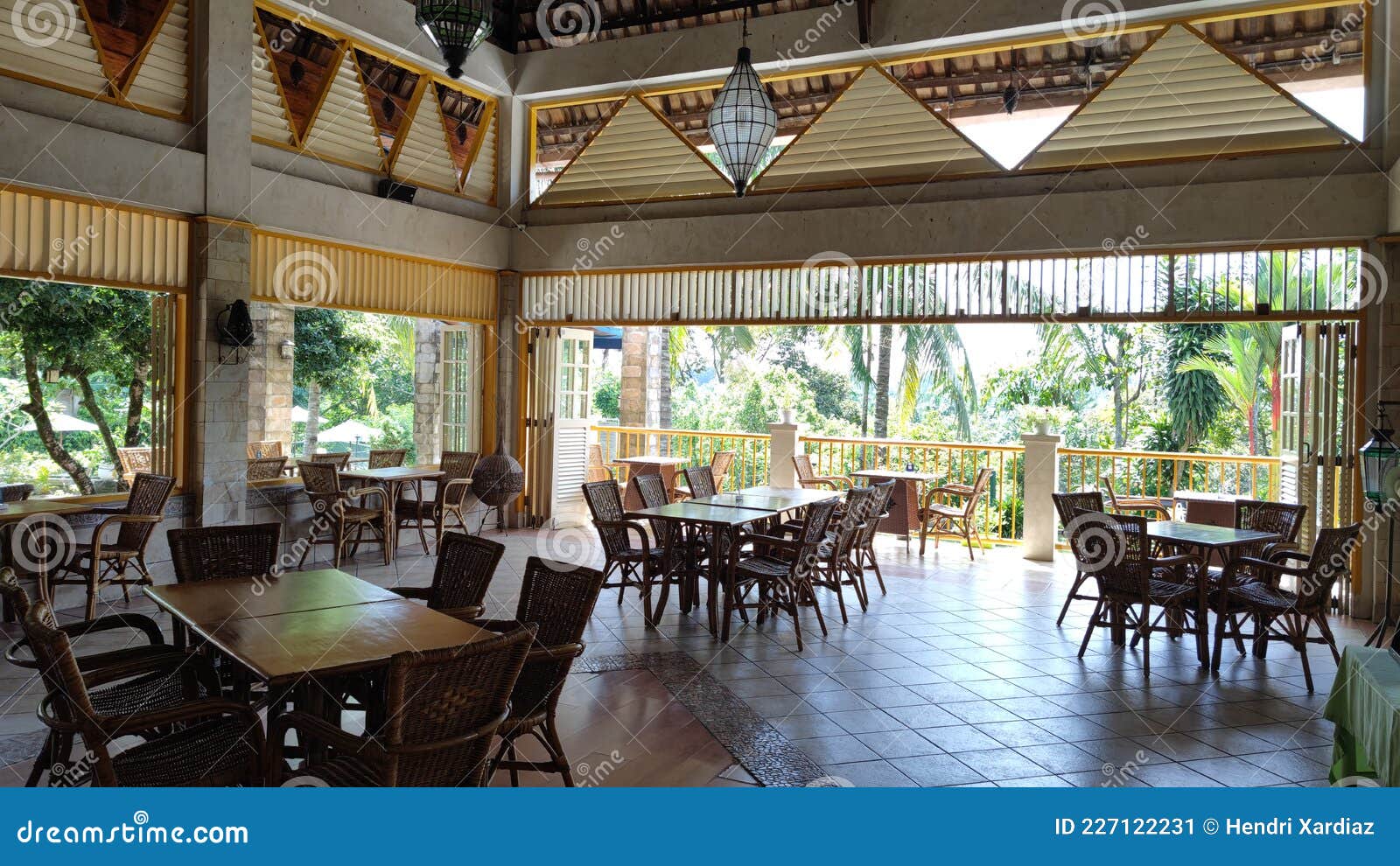Quiet and Cozy Restaurant with Natural View Around Stock Image Image