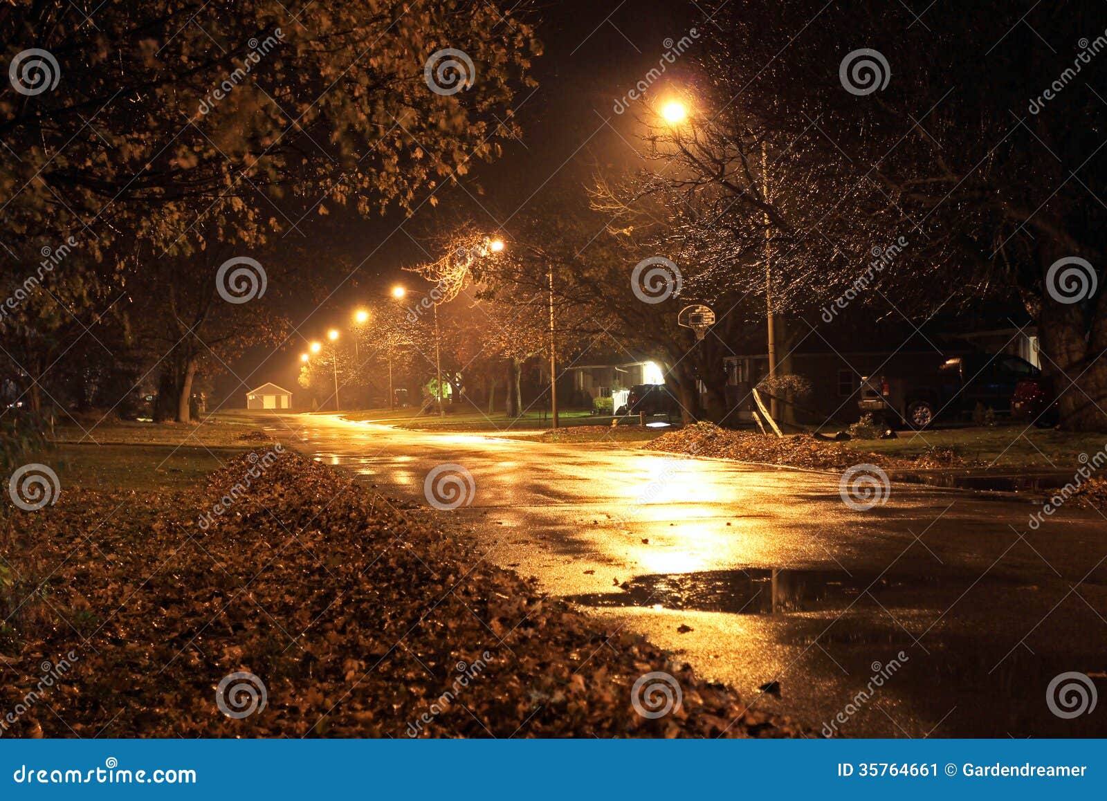 quiet street at night