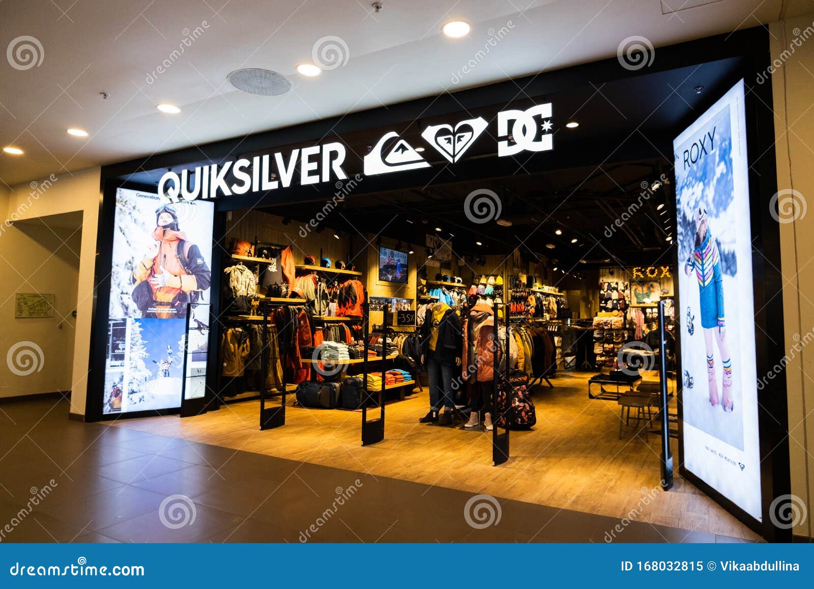Quiksilver and DC Store in Galeria Shopping Mall in Saint Petersburg,  Russia. Editorial Image - Image of apparel, clothes: 168032815