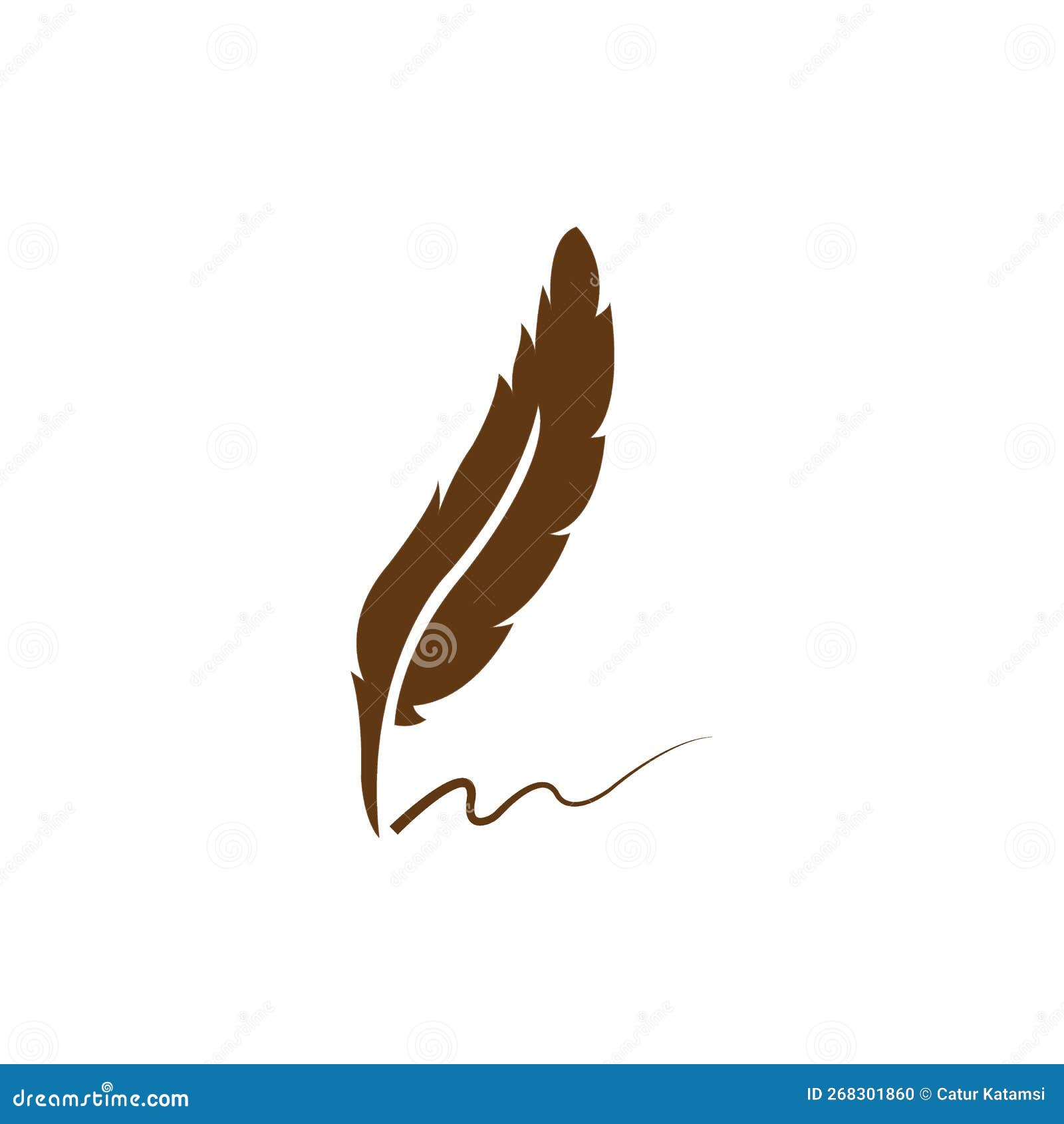 Quill Icon Logo Vector Design Stock Illustration - Illustration of