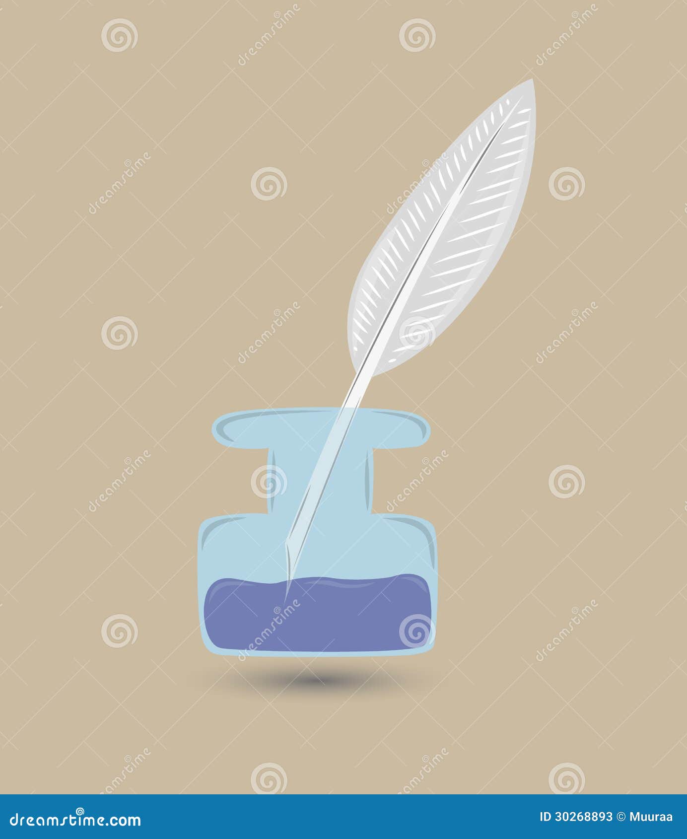 Quill and inkwell stock illustration. Illustration of letter - 30268893