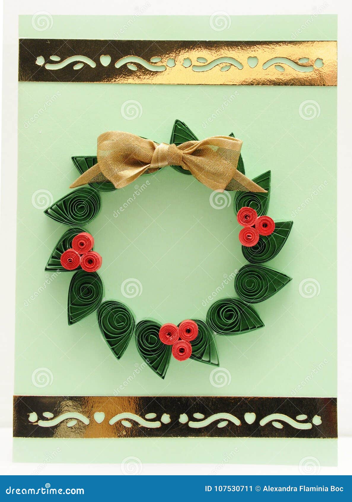 Quilling Christmas Wreath Card Stock Image Image of modern, decorated
