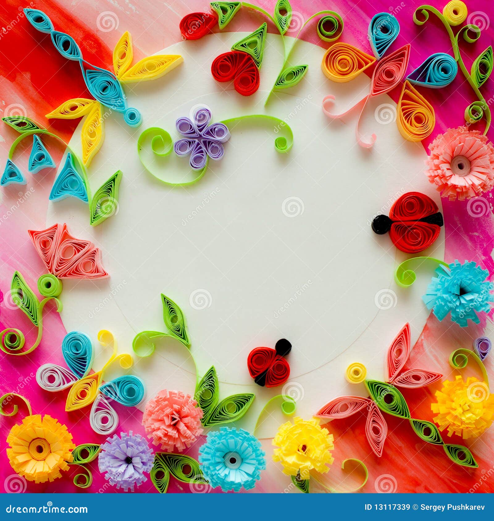 Quilling Greeting Card Blank Template Stock Image - Image ...