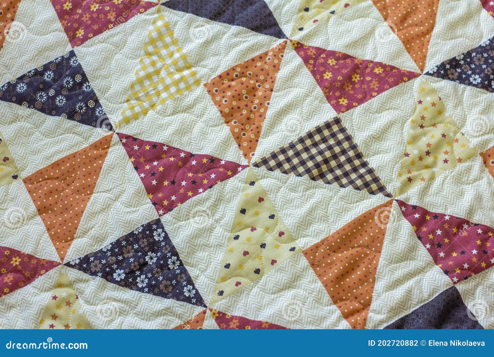Quilt. a Fragment of a Patchwork Quilt As a Background Stock Photo