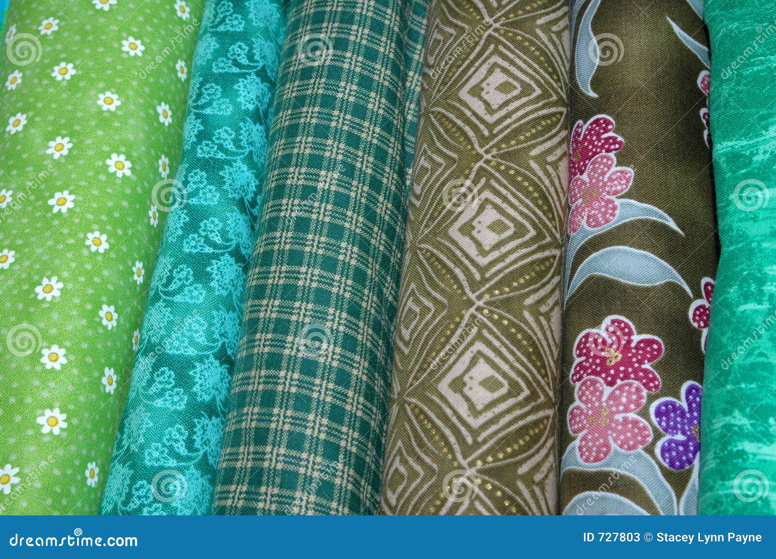 Quilt Greens stock image. Image of fabric, plaid, bolts 727803