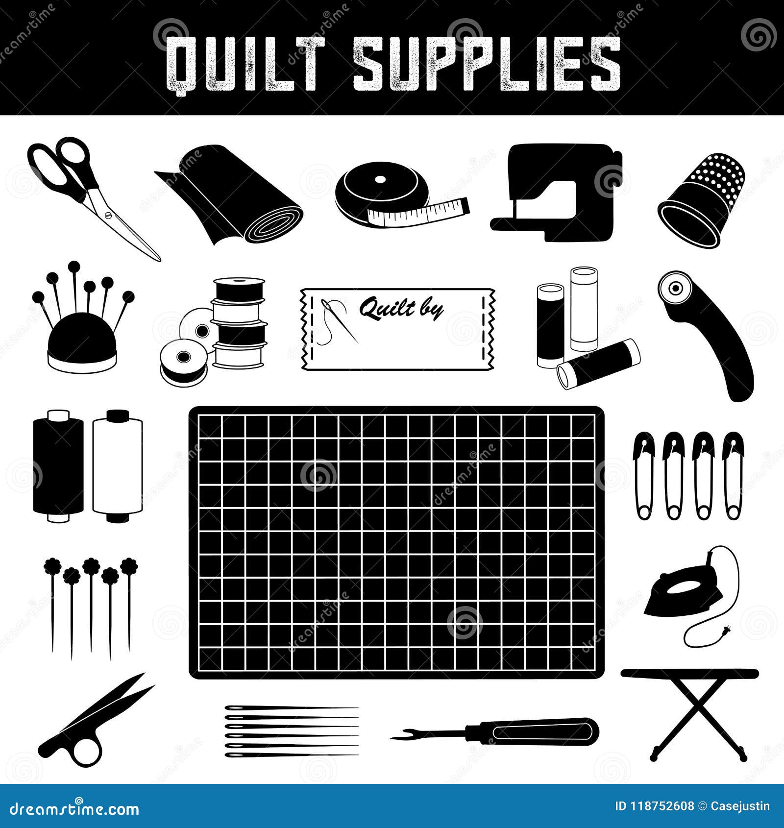 Quilt Supplies Stock Illustrations – 228 Quilt Supplies Stock  Illustrations, Vectors & Clipart - Dreamstime