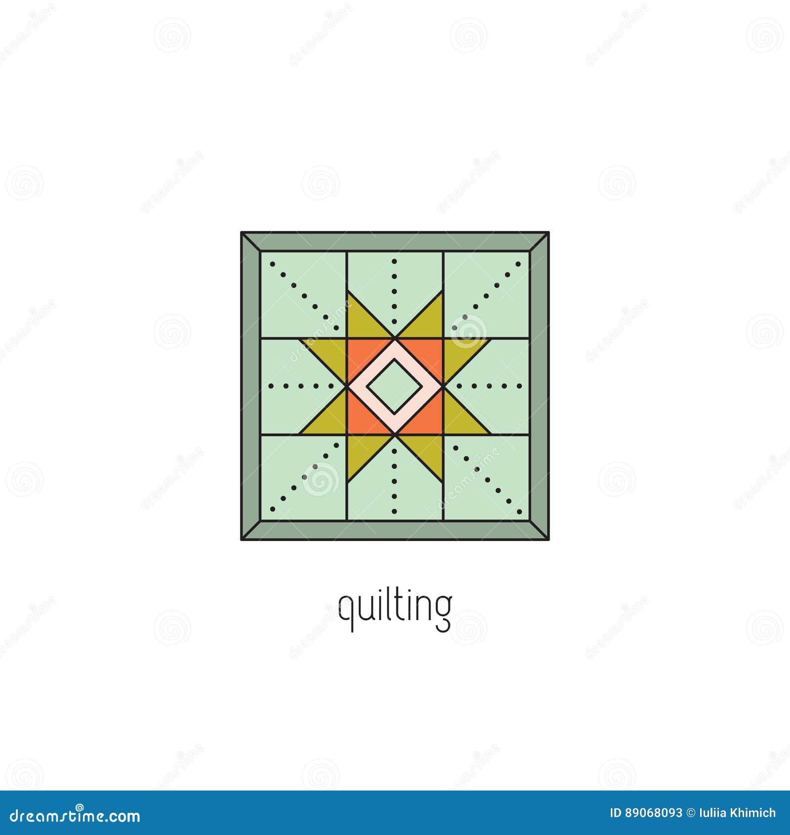 Quilting line icon stock vector. Illustration of mosaic 89068093