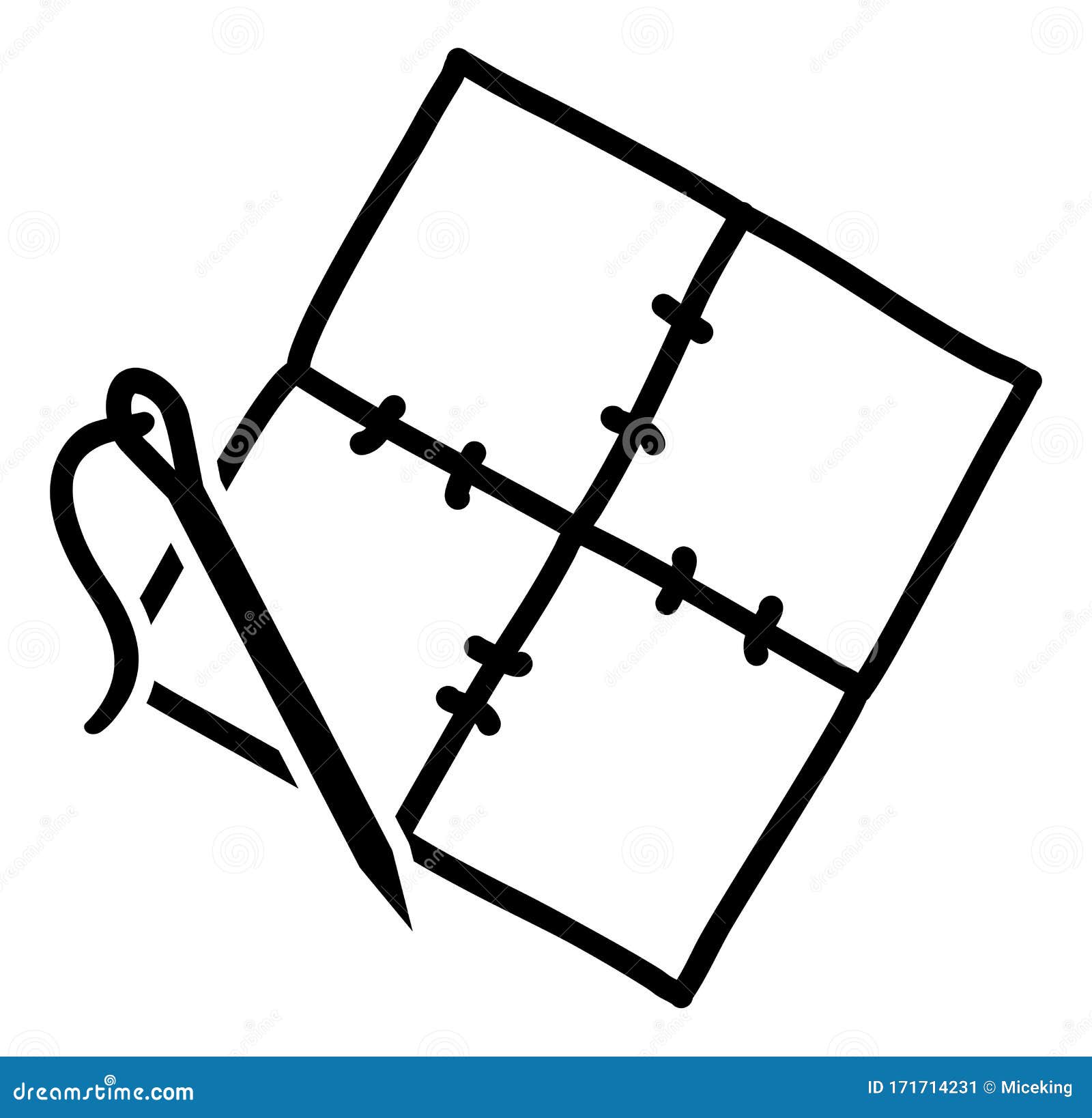 Quilting needle and patch stock vector. Illustration of design 171714231