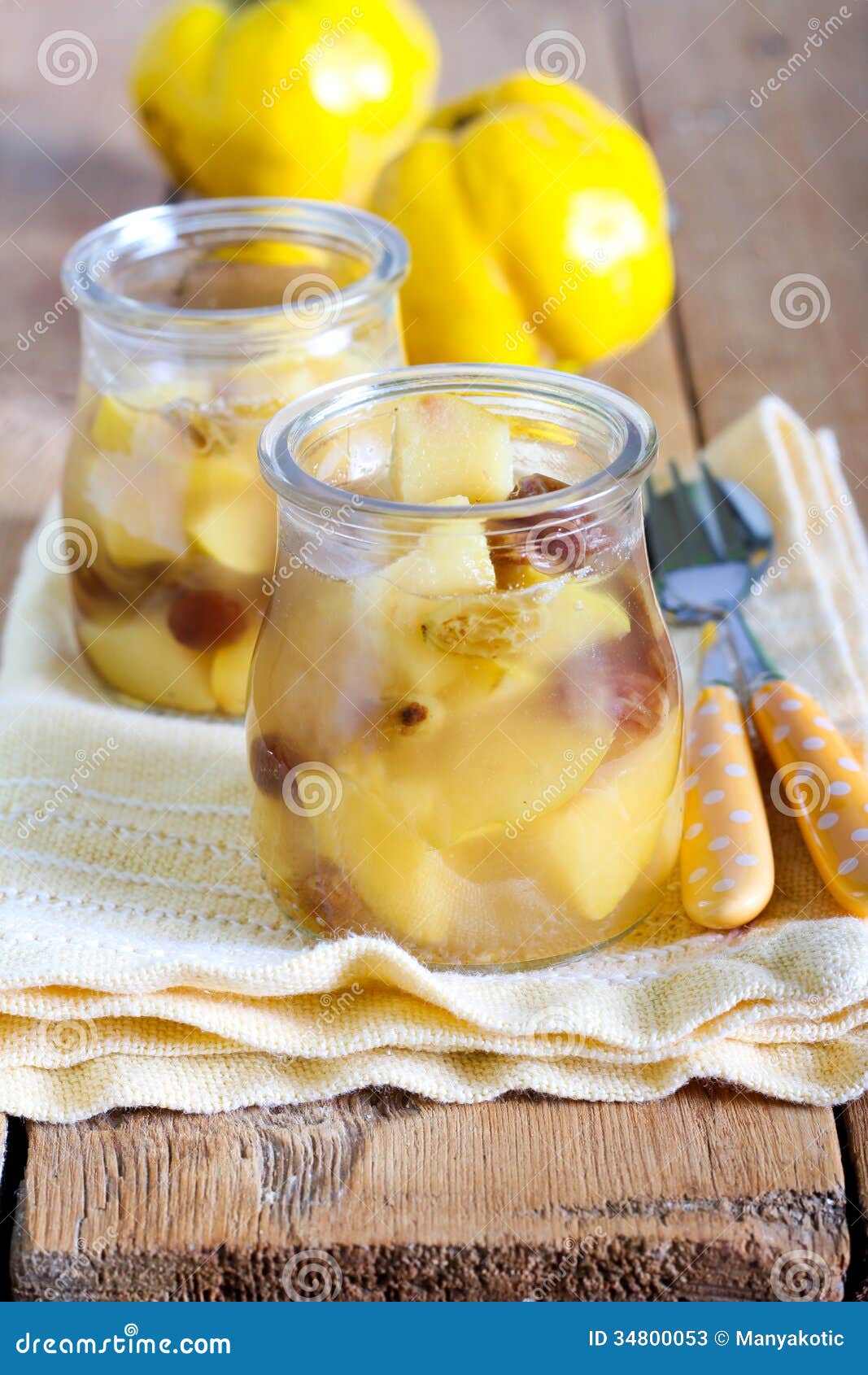 Quince and raisin compote stock image. Image of fruit 34800053