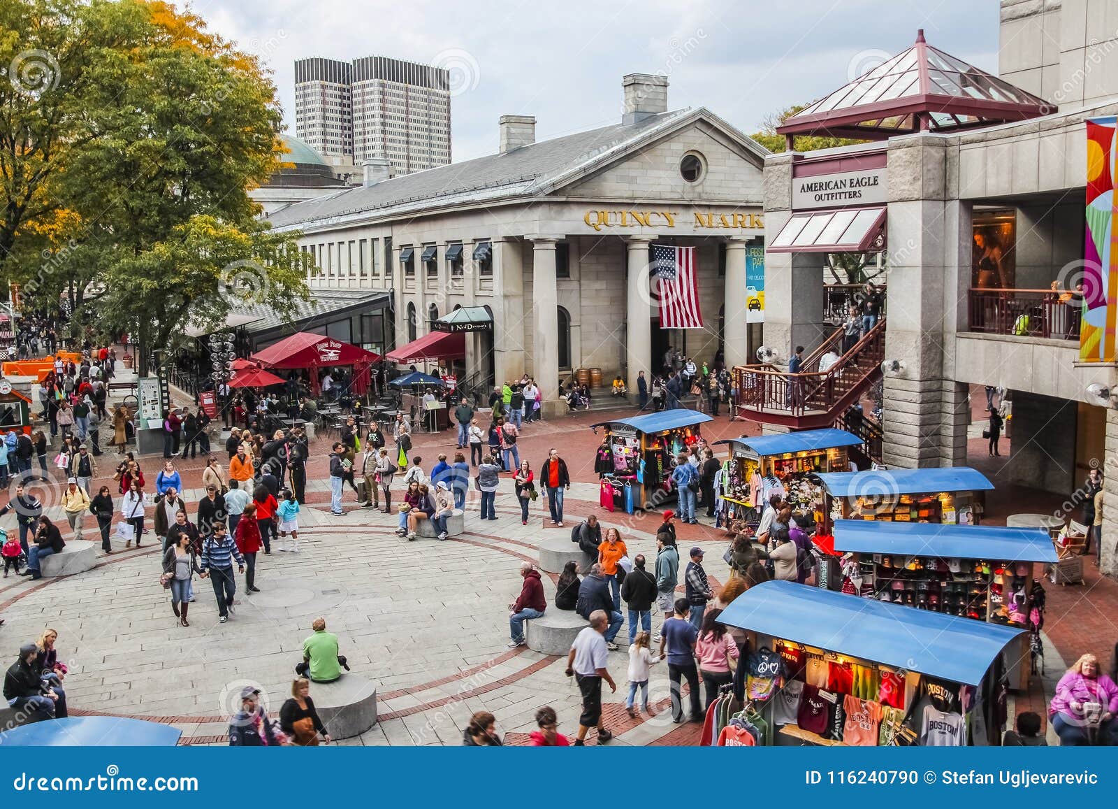 Quincy Market with People Shopping Editorial Image - Image of famous
