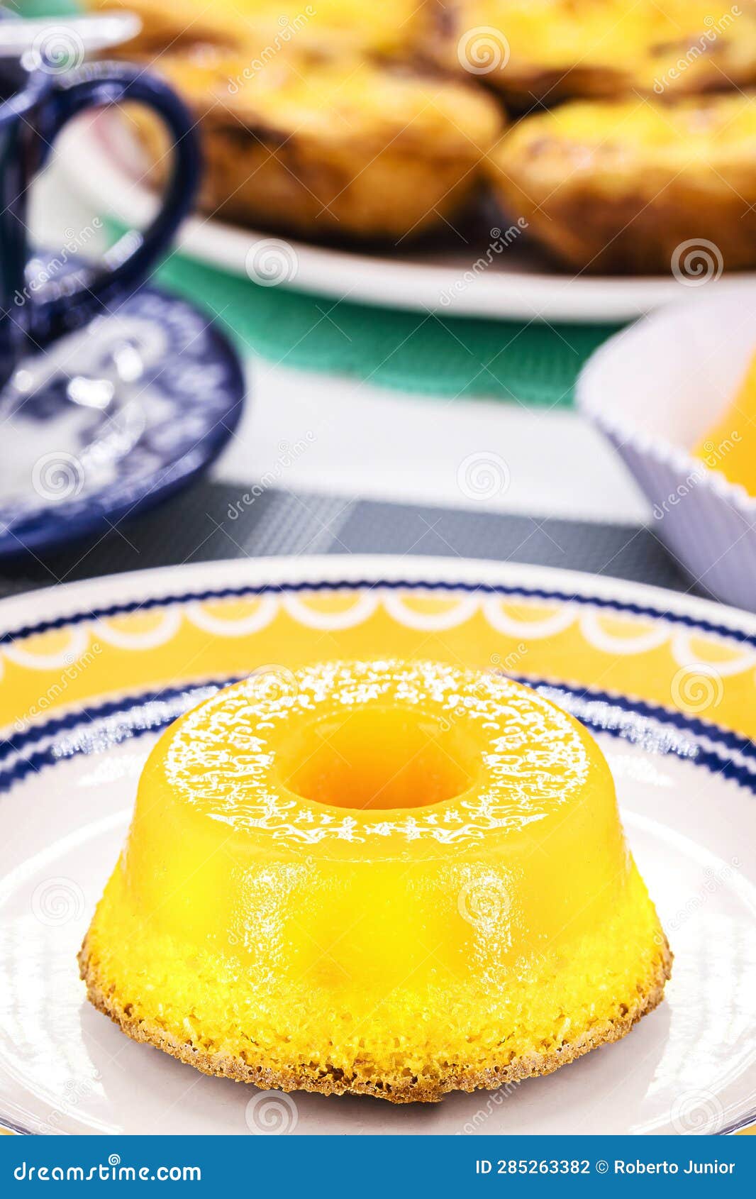 quindim or brisa do lis, typical sweet from brazil and portugal, made with egg yolks, almonds or grated coconut