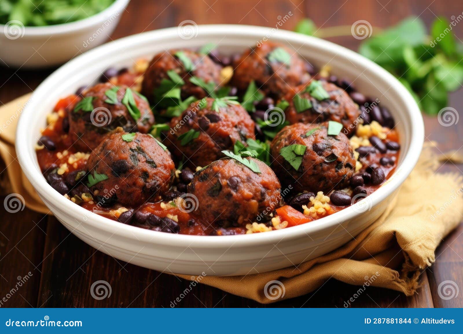 Quinoa and Black Bean Meatless Meatballs Stock Photo - Image of ...