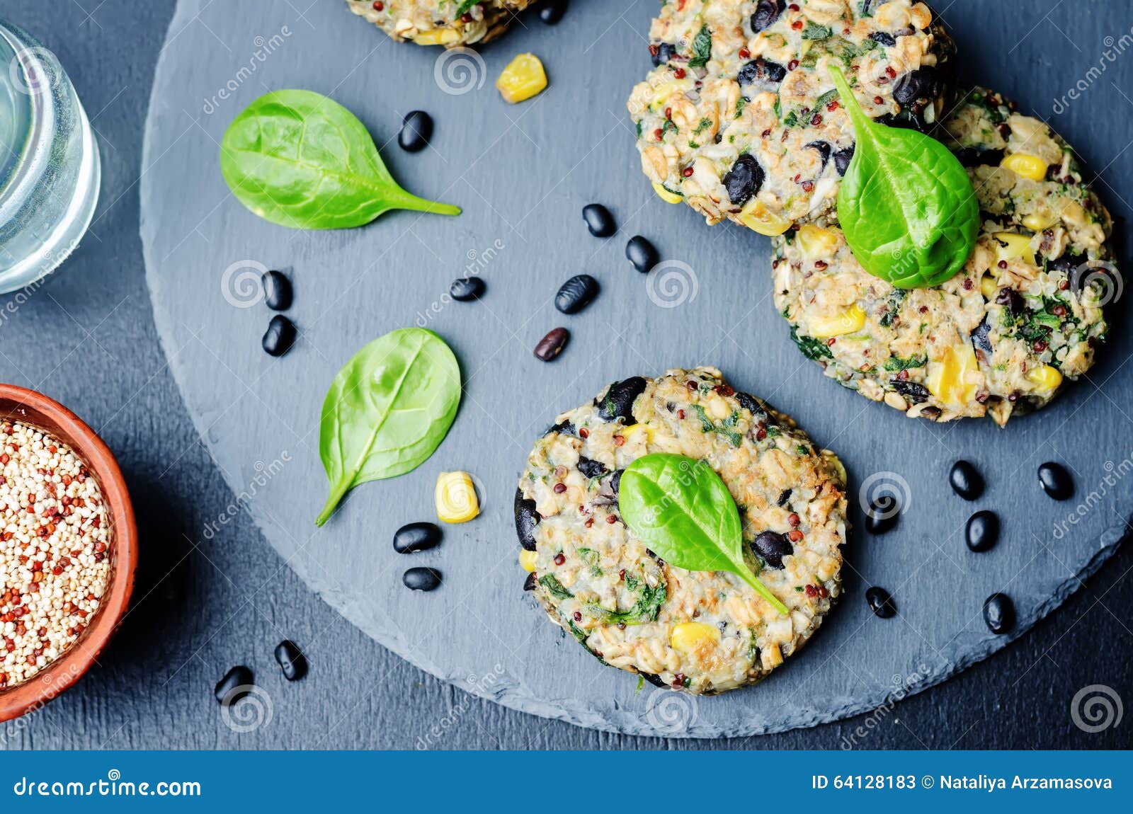 Quinoa Black Bean Spinach Corn Burgers Stock Image Image of cooked, corn 64128183