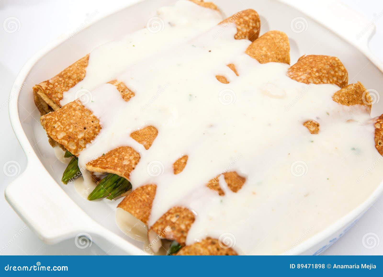 Quinoa Crepes with White Sauce Stock Photo Image of prepare