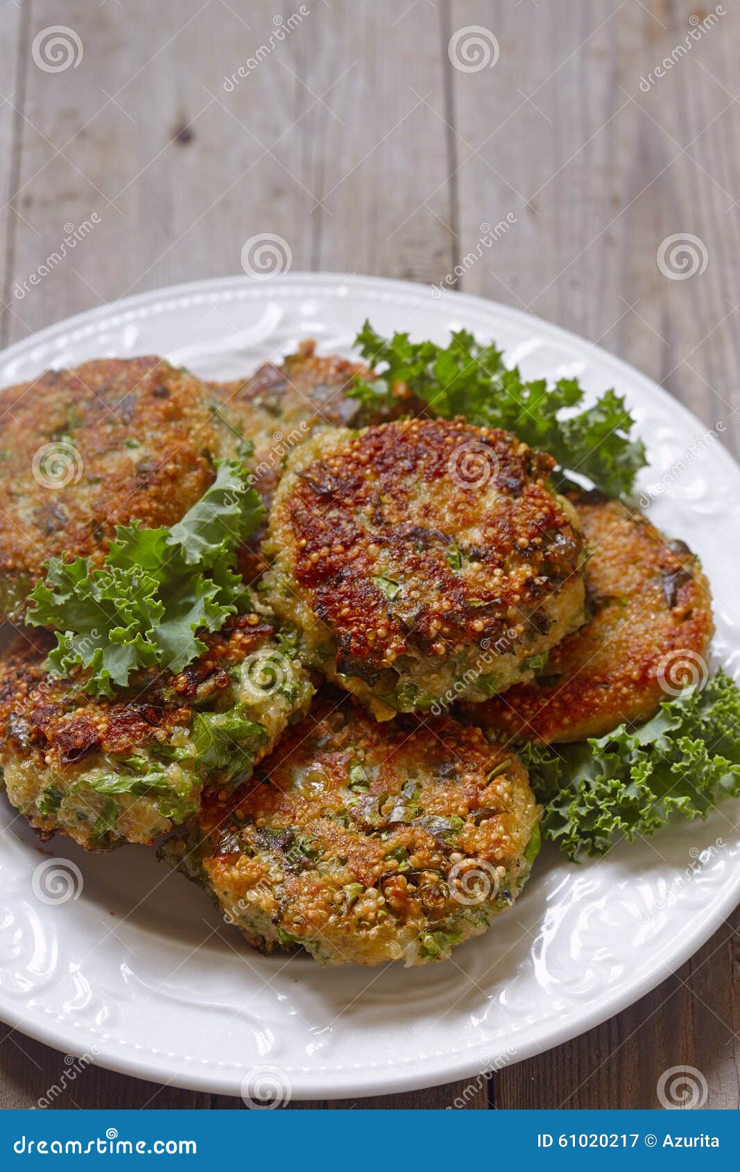 Quinoa Fritters with Kale and Cheddar Stock Image Image of green