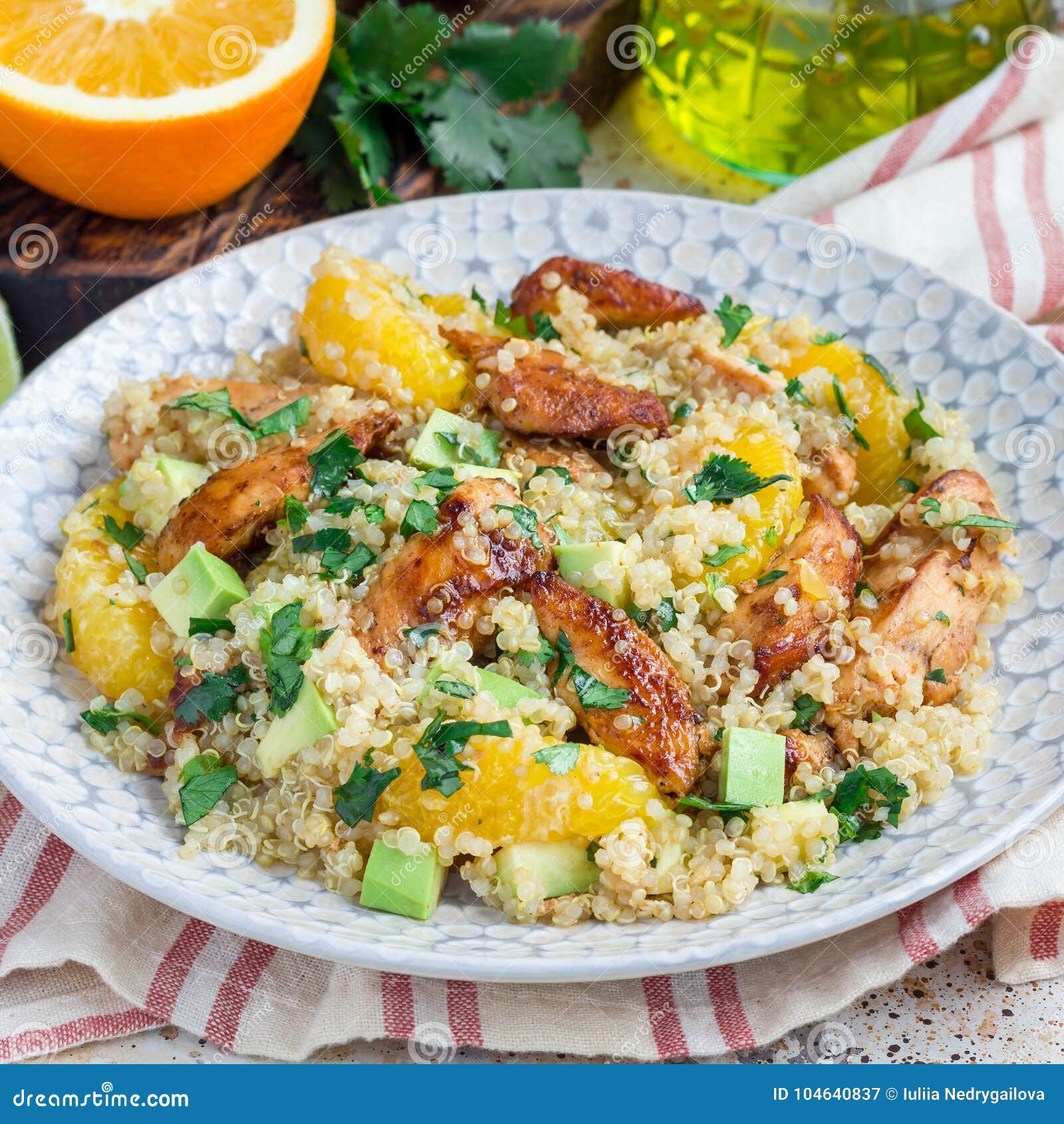 Quinoa, Orange and Chicken Salad Tabbouleh, Square Stock Image Image of lebanese, dish 104640837