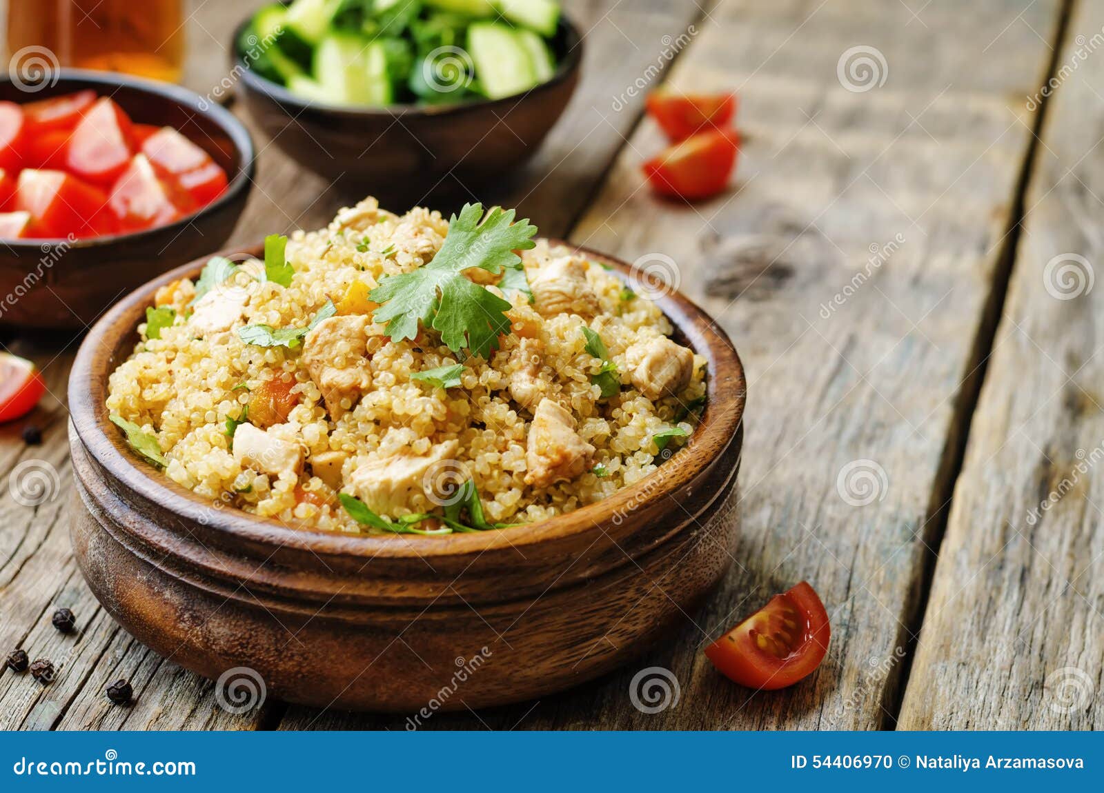 Quinoa Pilaf with Chicken and Vegetables Stock Photo Image of quinoa