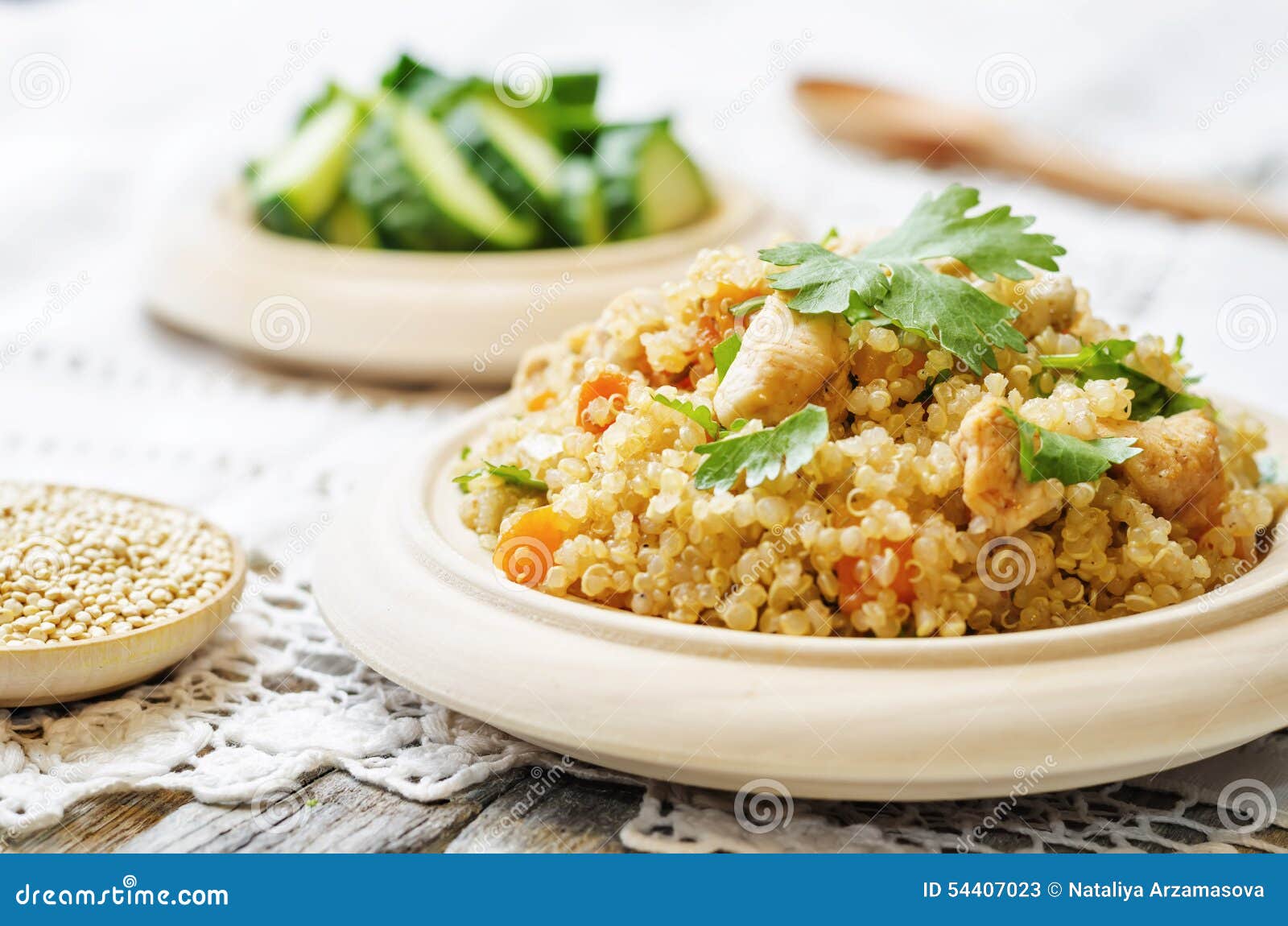 Quinoa Pilaf with Chicken and Vegetables Stock Image Image of pilaf