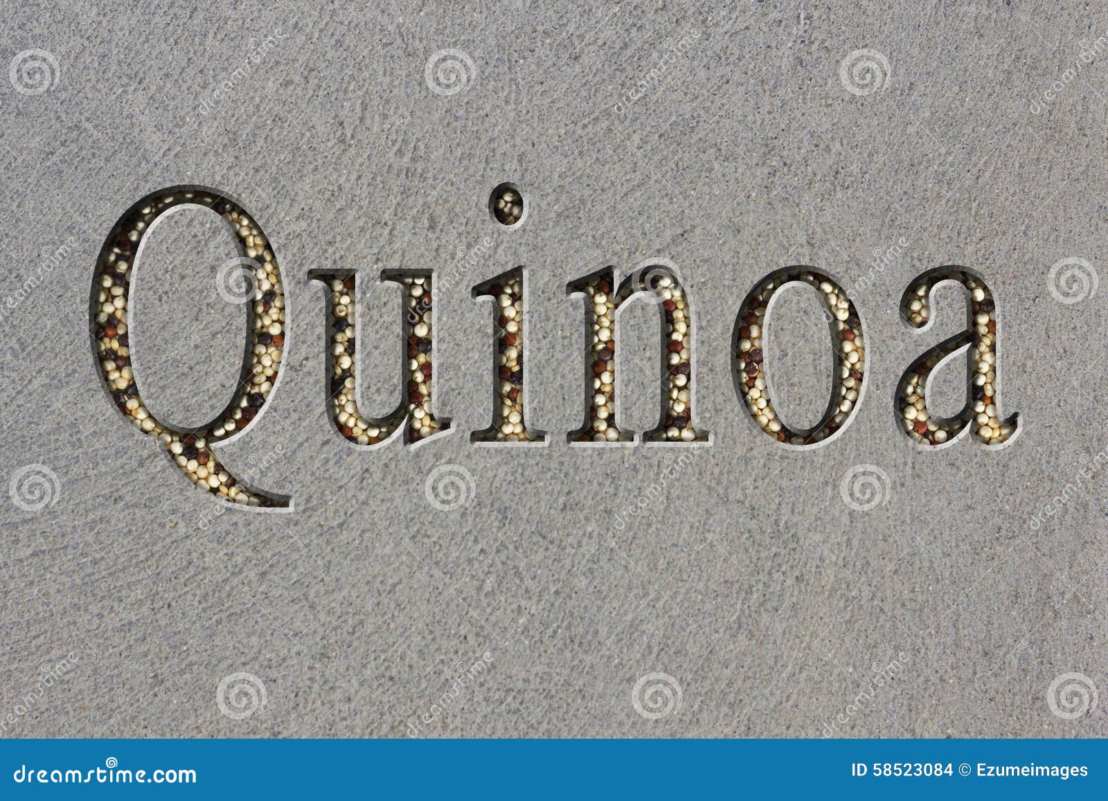 Quinoa Text Engraving stock photo. Image of food, clipping 58523084