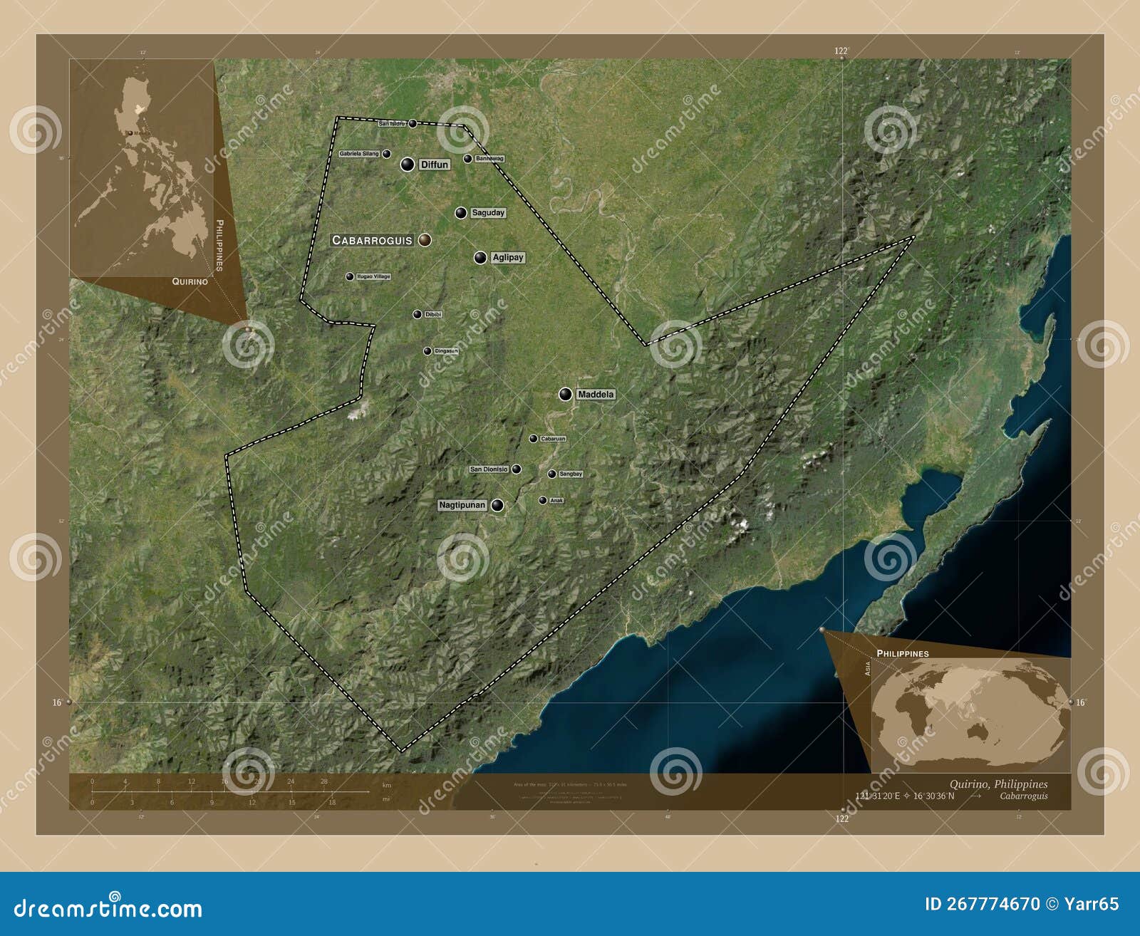 Quirino Philippines Low Res Satellite Labelled Points Of Citi Stock