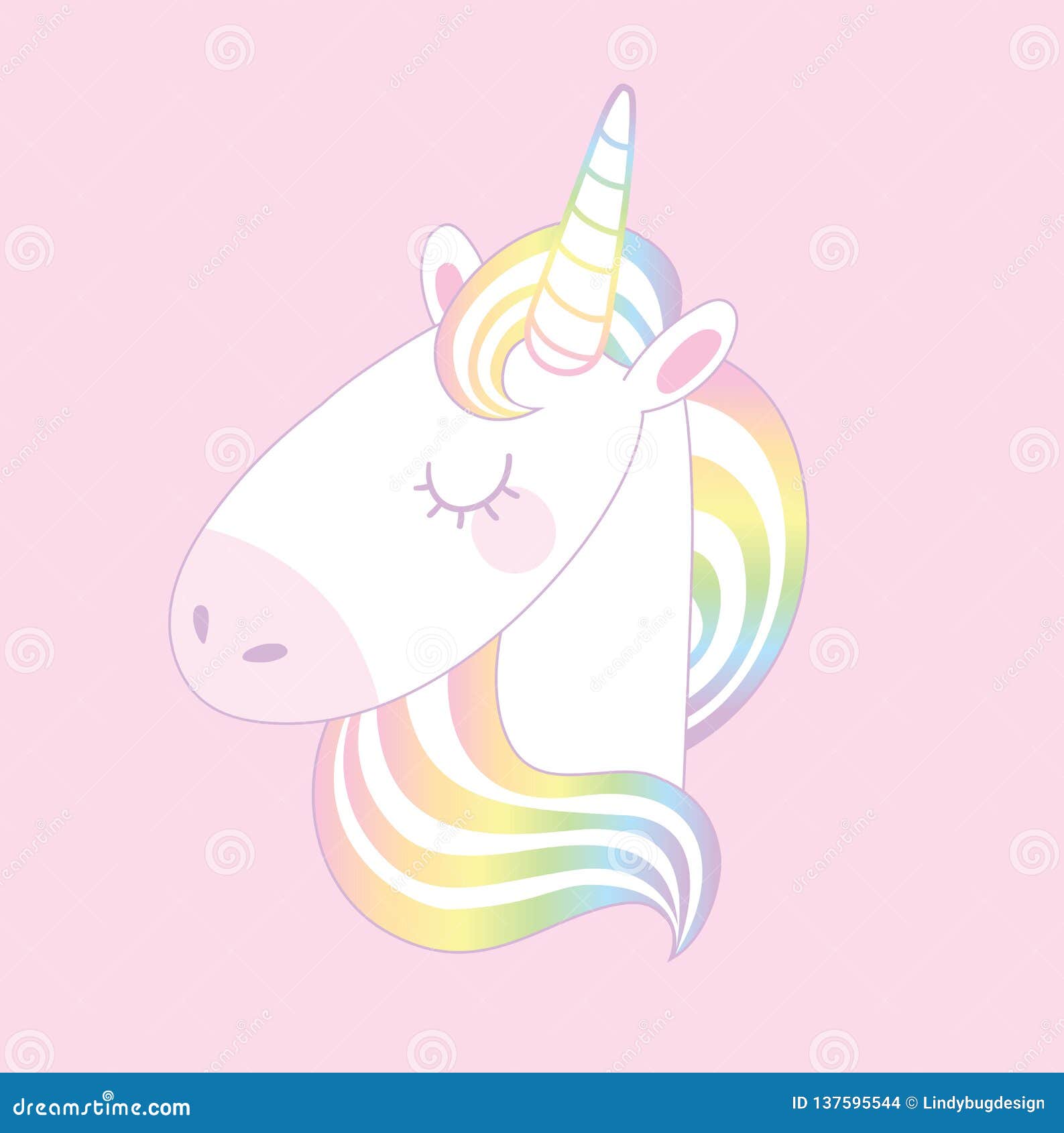 Cute cartoon unicorn face stock illustration. Illustration of magic ...