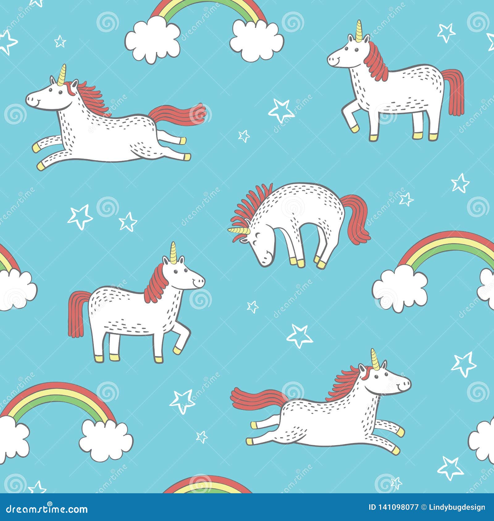 A Cute Repeat Pattern of Unicorns, Perfect for a Gift Wrap or ...