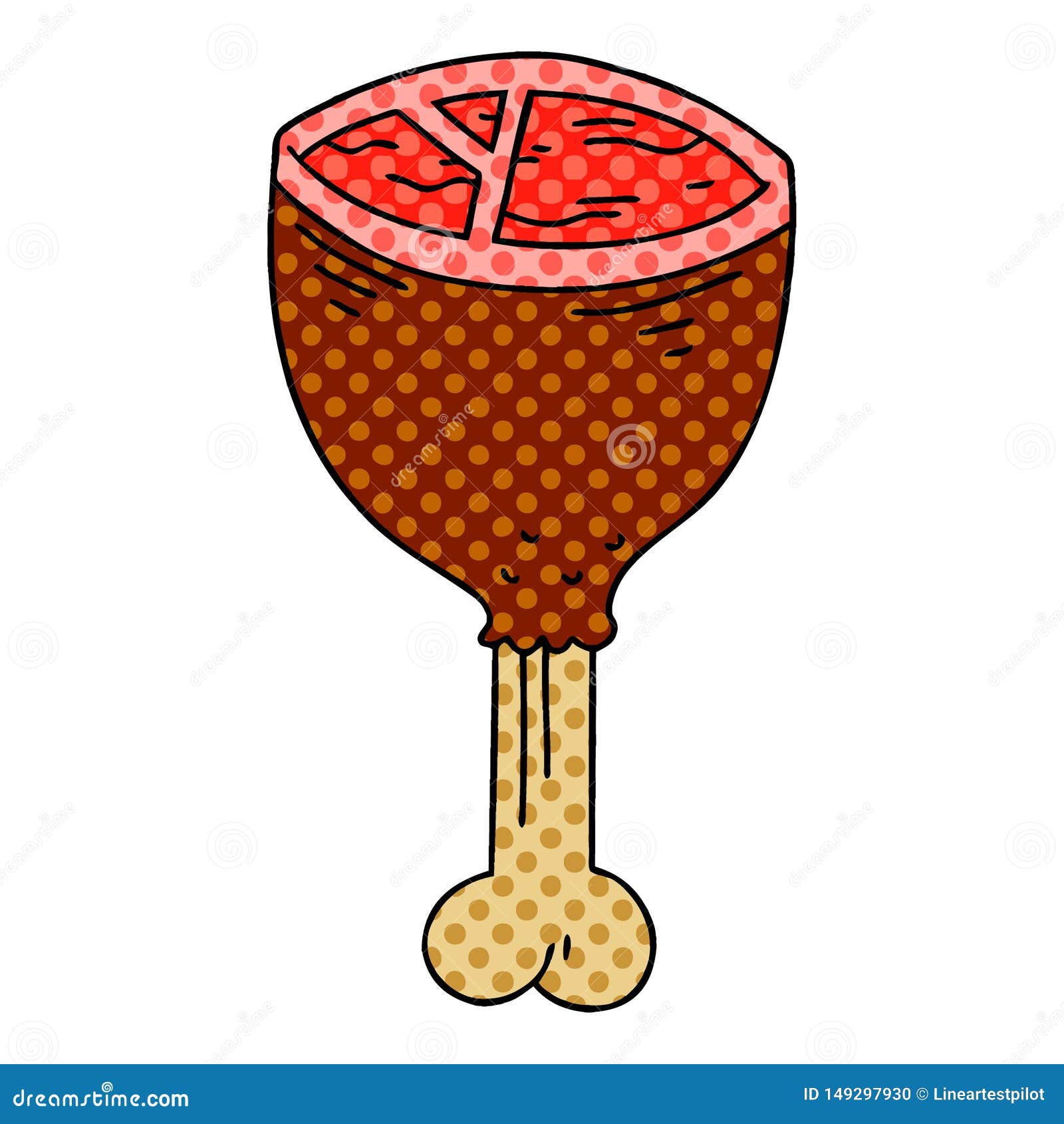 Quirky Comic Book Style Cartoon Meat Bone Stock Vector Illustration