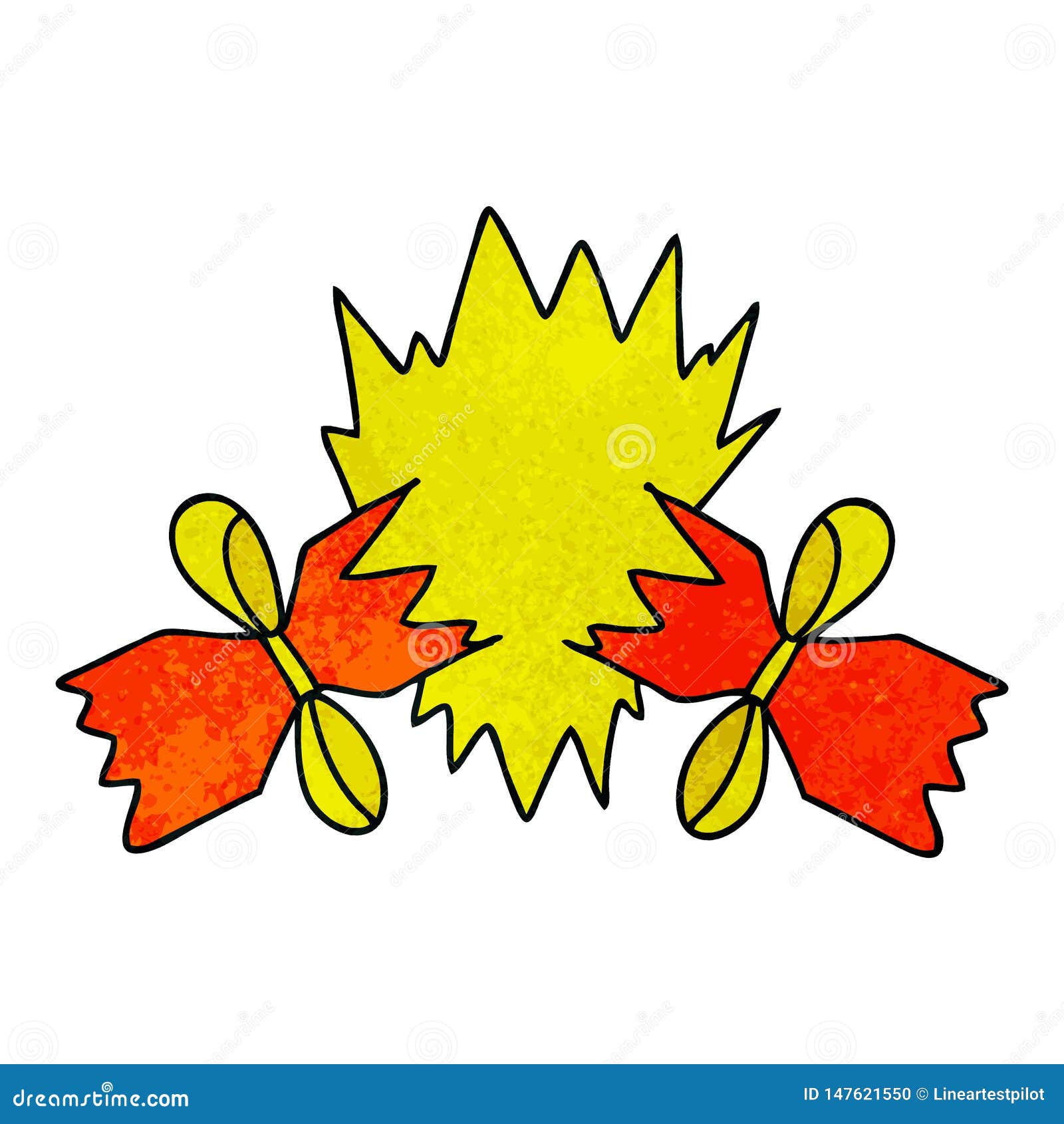 Quirky Hand Drawn Cartoon Pulled Cracker Stock Vector Illustration of