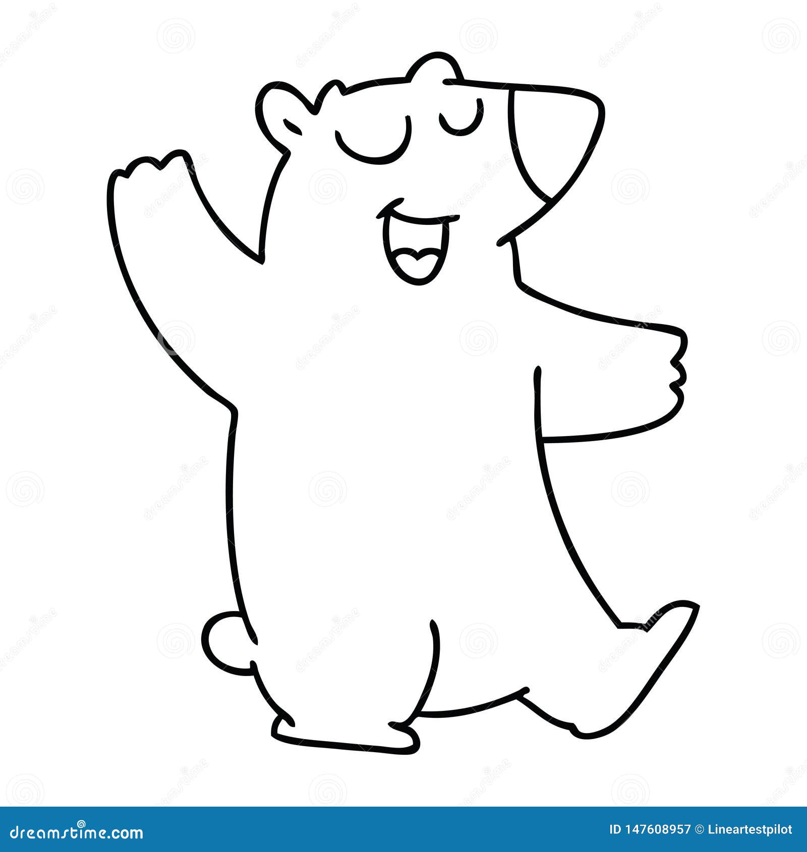 Quirky Line Drawing Cartoon Wombat Stock Vector - Illustration of line