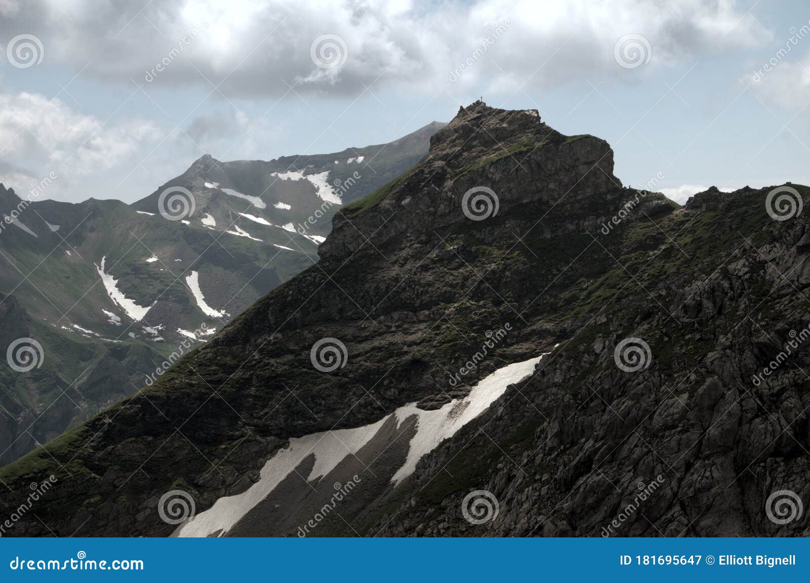 minor, oddly asymmetric peak near malbun, liechtenstein