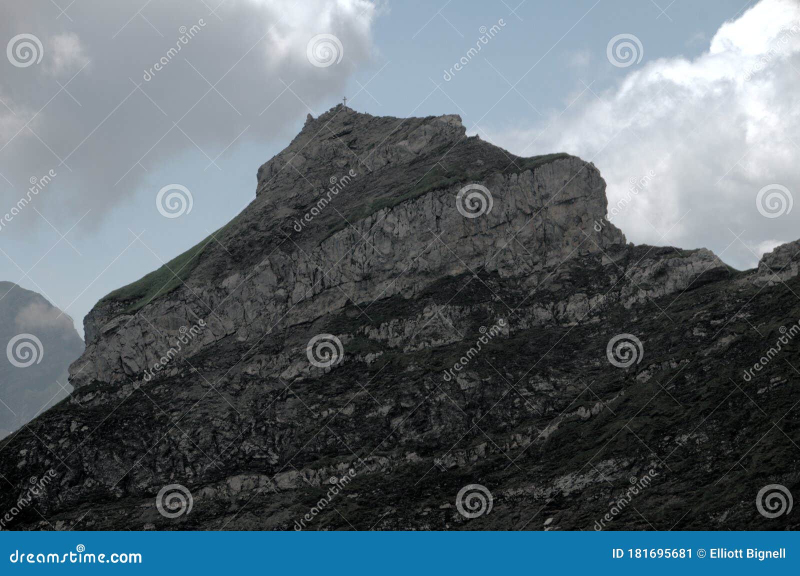 minor, oddly asymmetric peak near malbun, liechtenstein