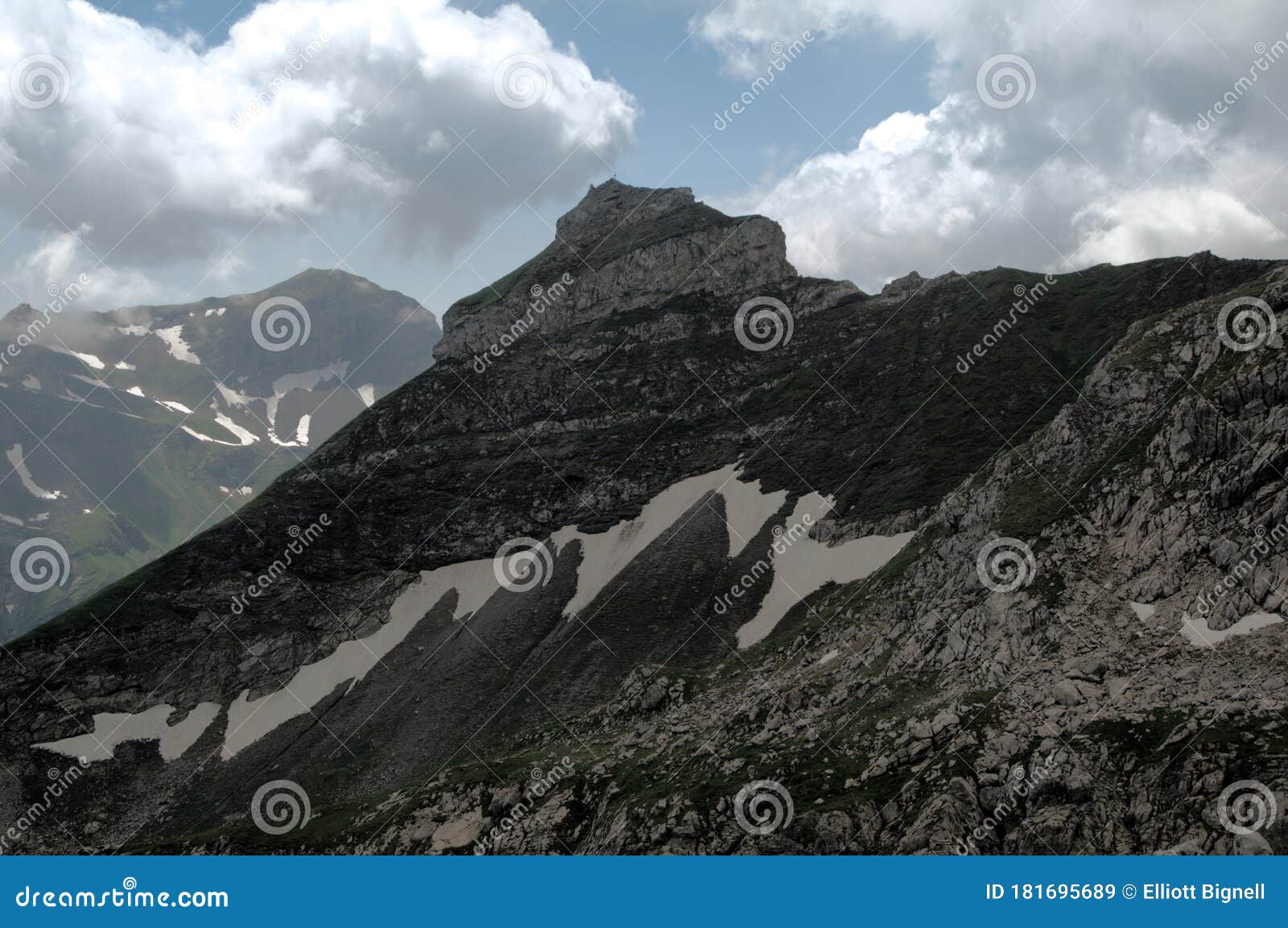 minor, oddly asymmetric peak near malbun, liechtenstein