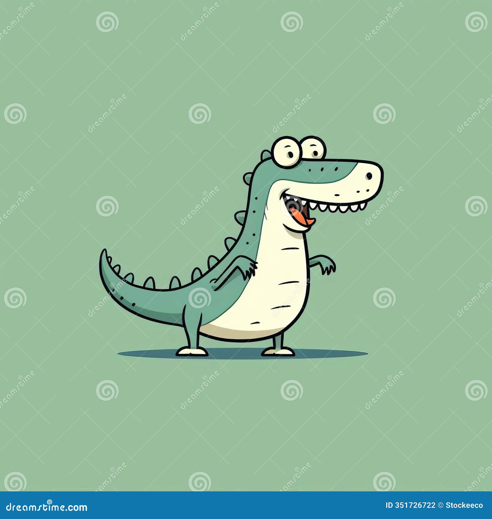 quirky playful crocodile minimalist doodle comic strip artwork
