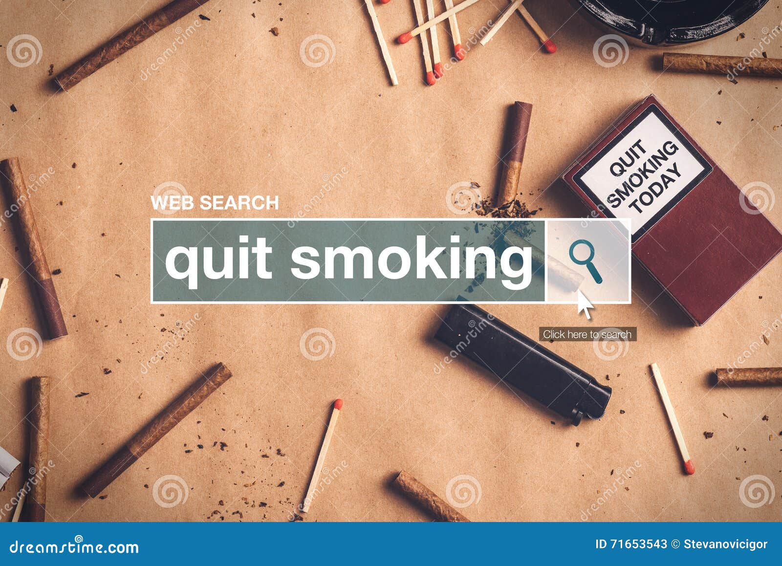 Quit Smoking  Search Box Glossary Term Stock Image Image of