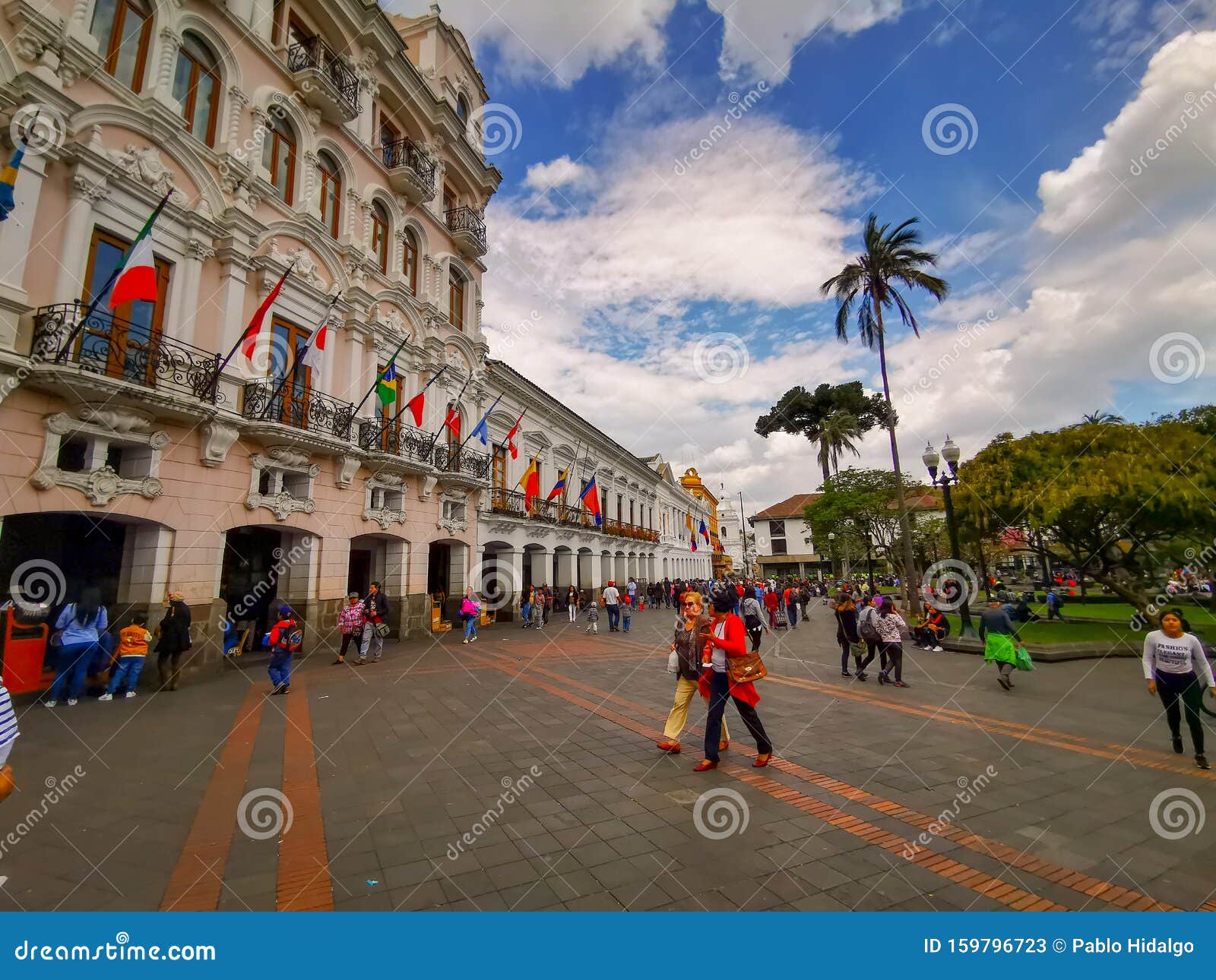 Quito, Ecuador, September 29, 2019: View of the Historic Centre of