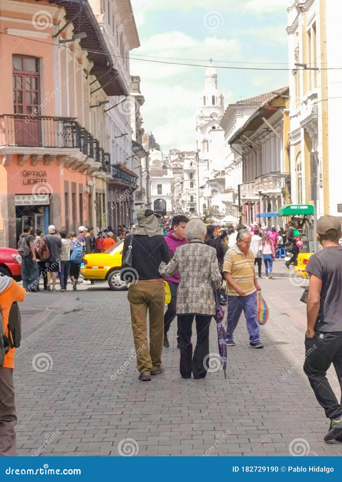 Quito, Ecuador, September 29, 2019: View of the Historic Centre of