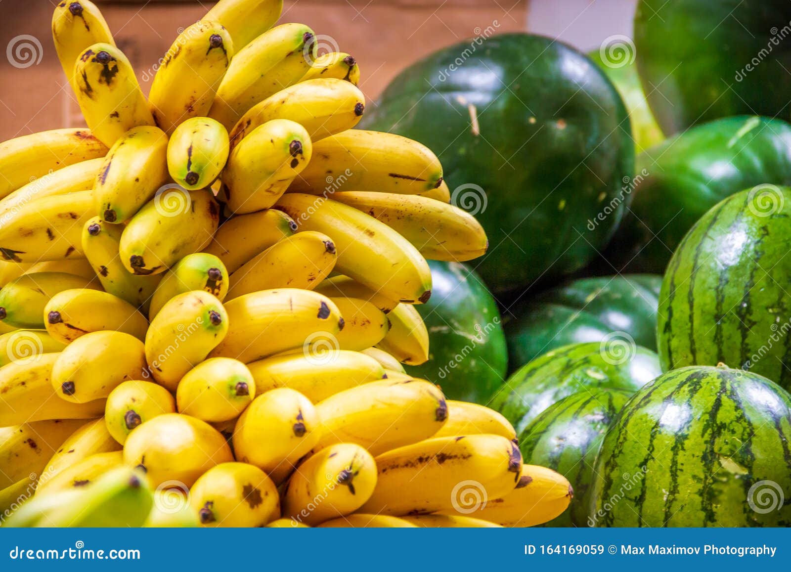 Quito, Ecuador Watermelon and Bananas at a Market Stock Image Image