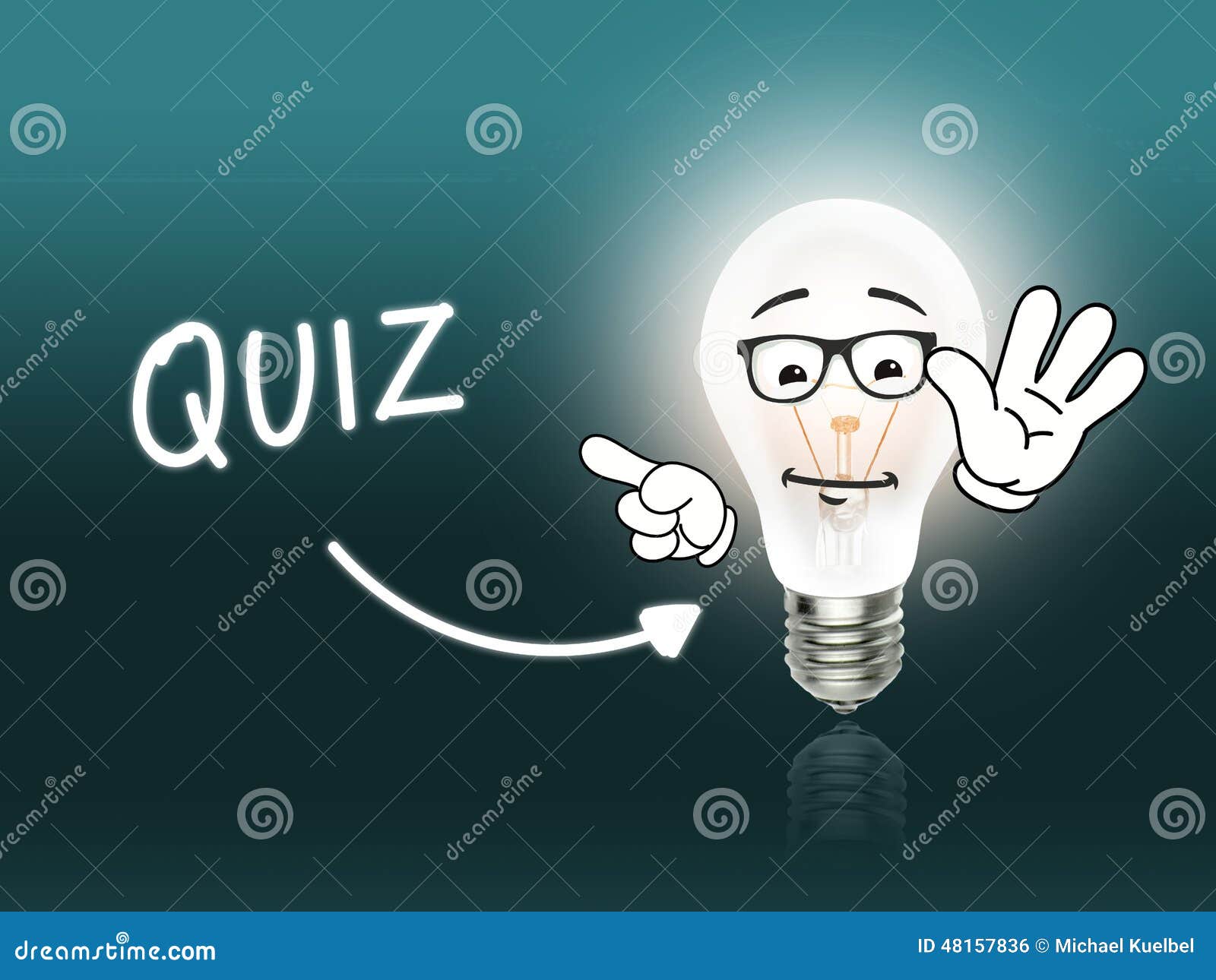 Quiz Bulb Lamp Energy Light Turquoise Stock Photo Image 48157836