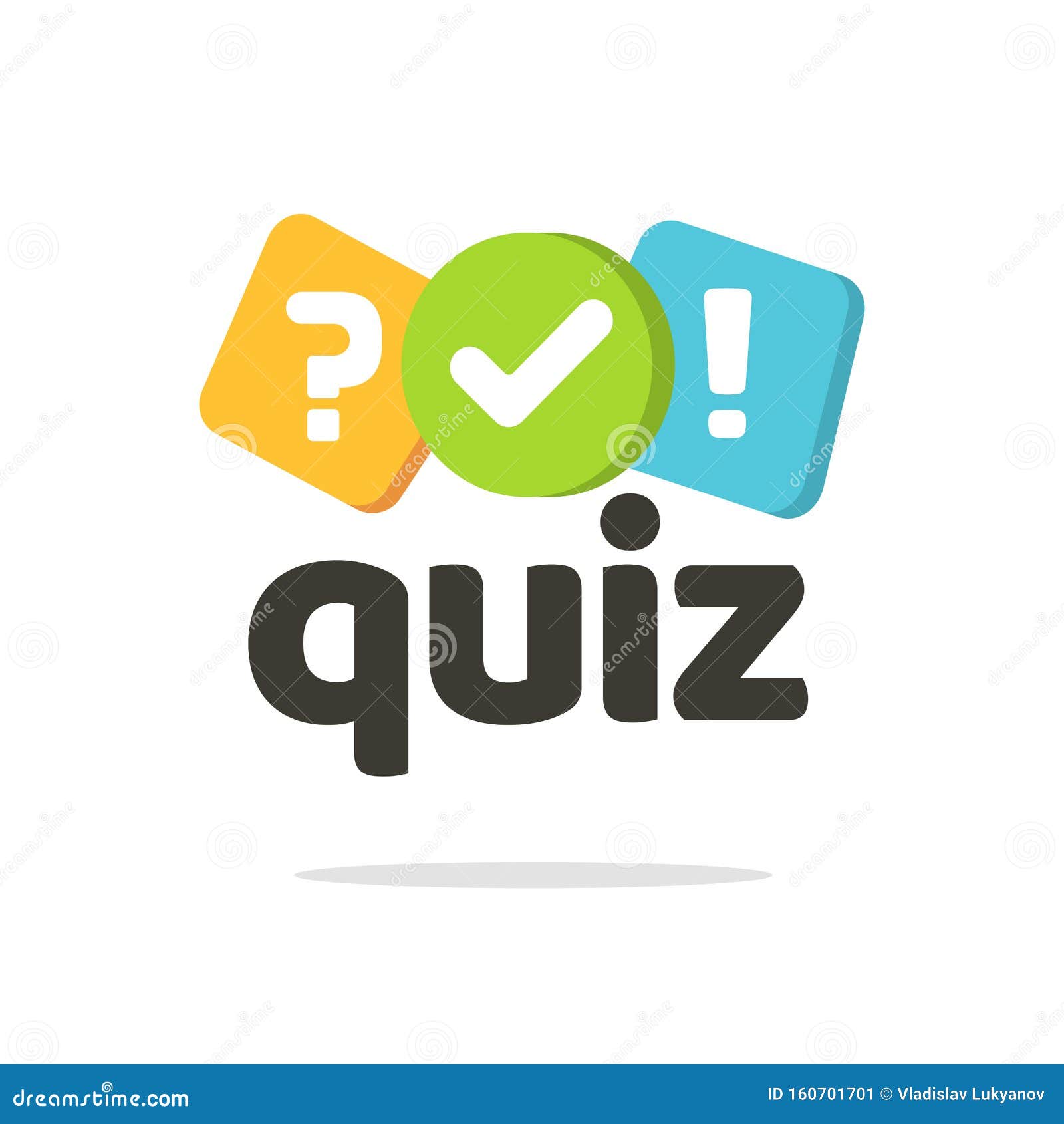 Quiz Logo Icon Vector Symbol, Flat Cartoon Bubble Speeches with ...