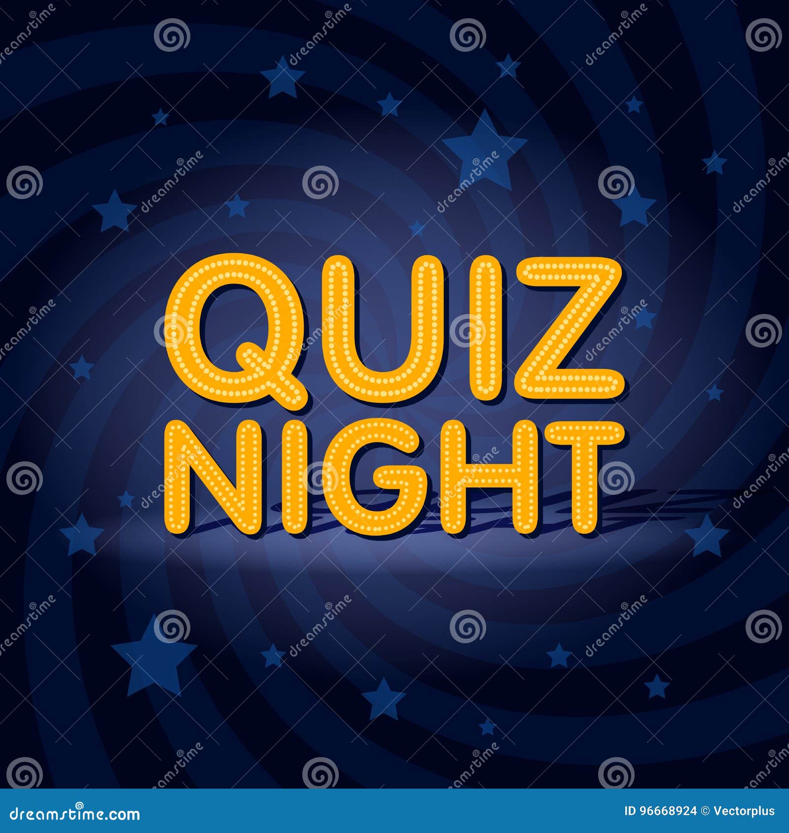 Quiz Night Neon Light Sign in Retro Twist Background with Stars Intended For Free Trivia Night Flyer Template
