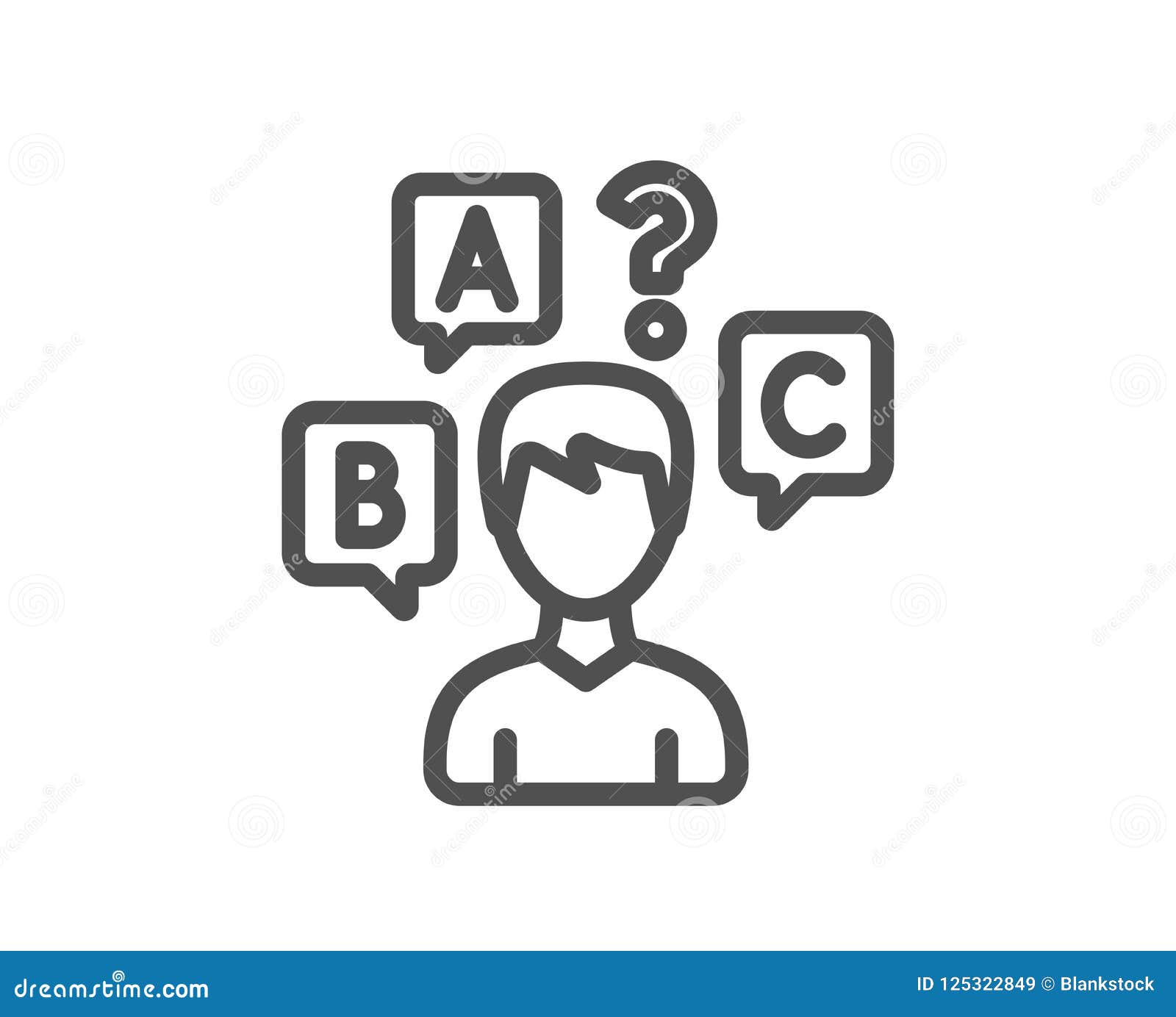 Quiz Test Line Icon. Select Answer Sign. Stock Vector ...