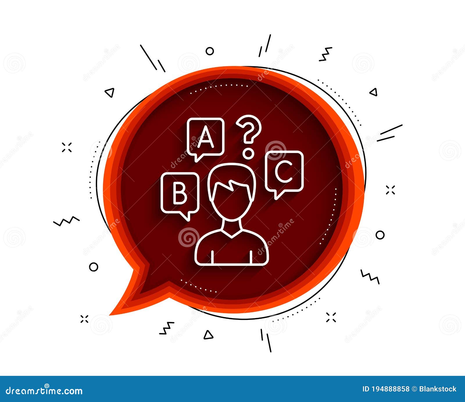 Quiz Test Line Icon Select Answer Sign Vector Stock Vector Illustration Of Flat Human